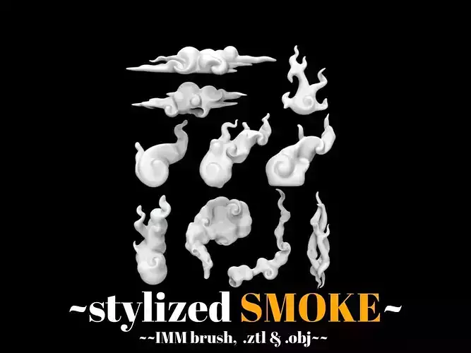 Stylized smoke cloud mist pack 1 IMM brush and files