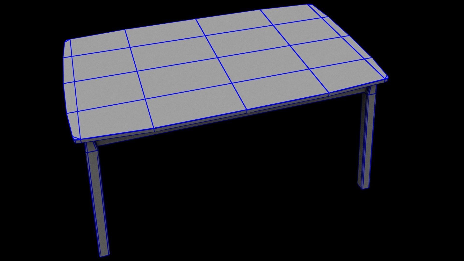 Grunge wooden Table Low-poly 3D model_6