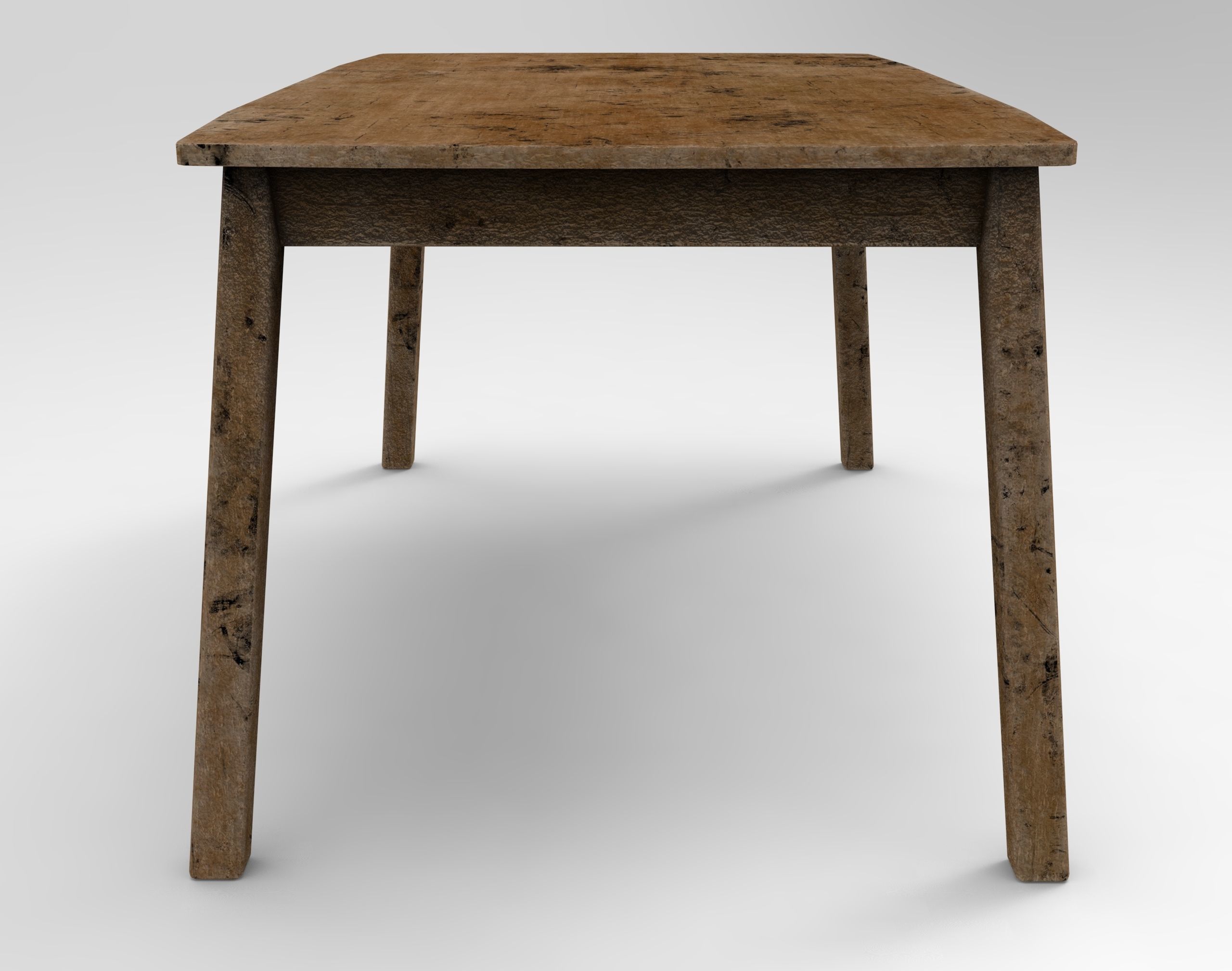 Grunge wooden Table Low-poly 3D model_4