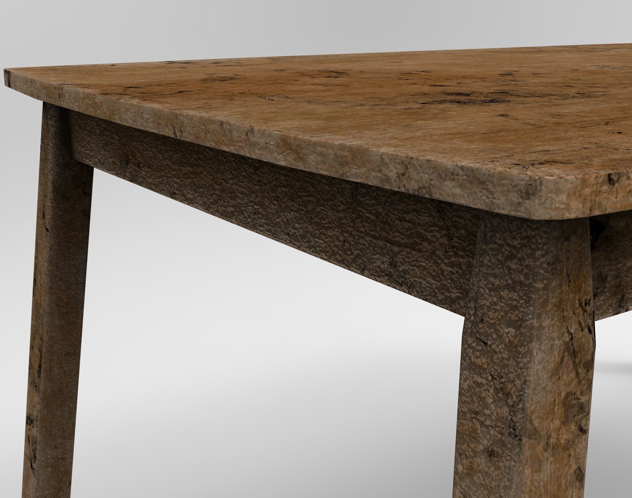 Grunge wooden Table Low-poly 3D model_11