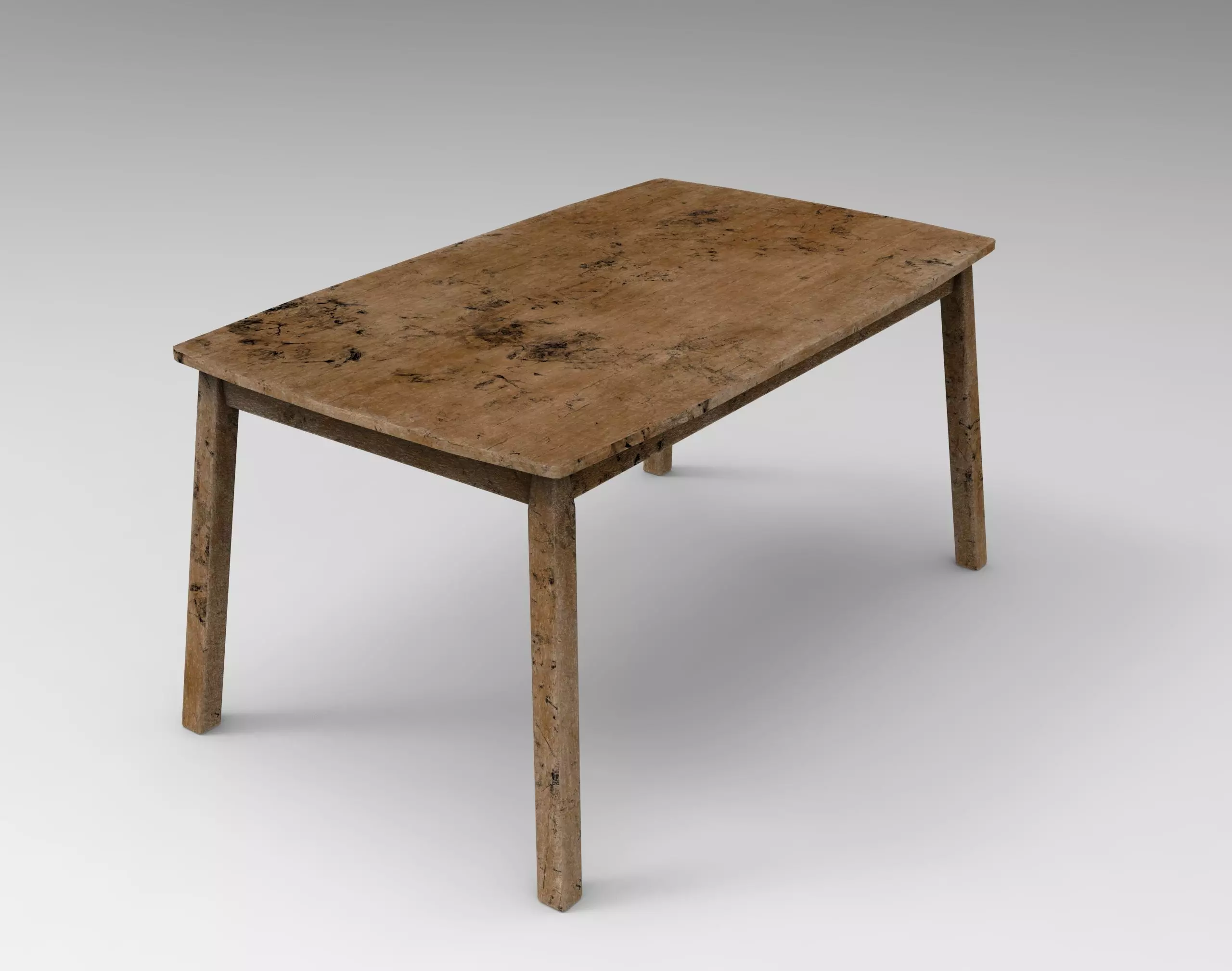 Grunge wooden Table Low-poly 3D model_0