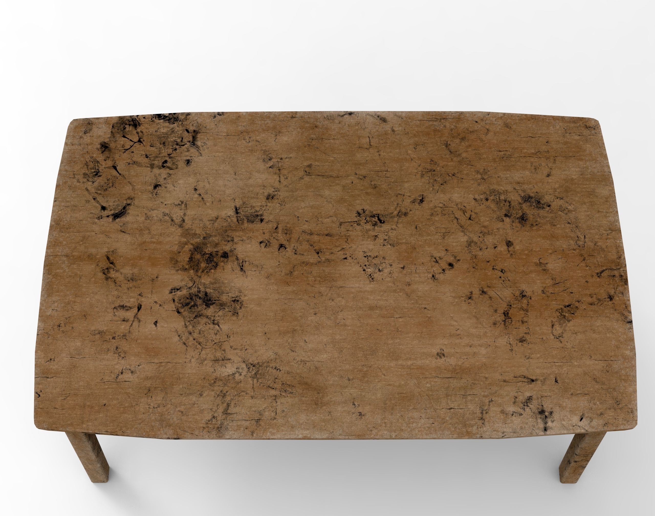 Grunge wooden Table Low-poly 3D model_10