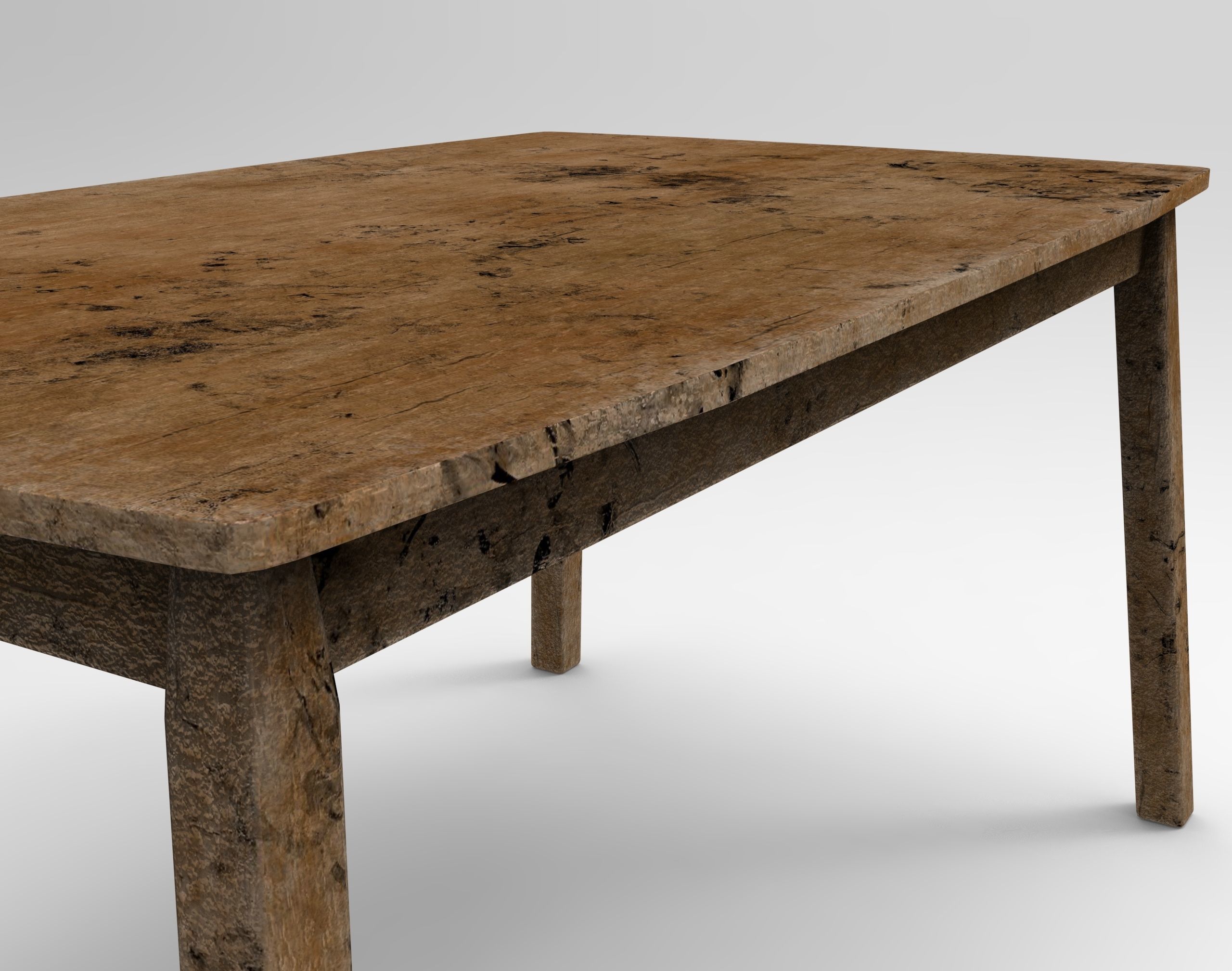 Grunge wooden Table Low-poly 3D model_12