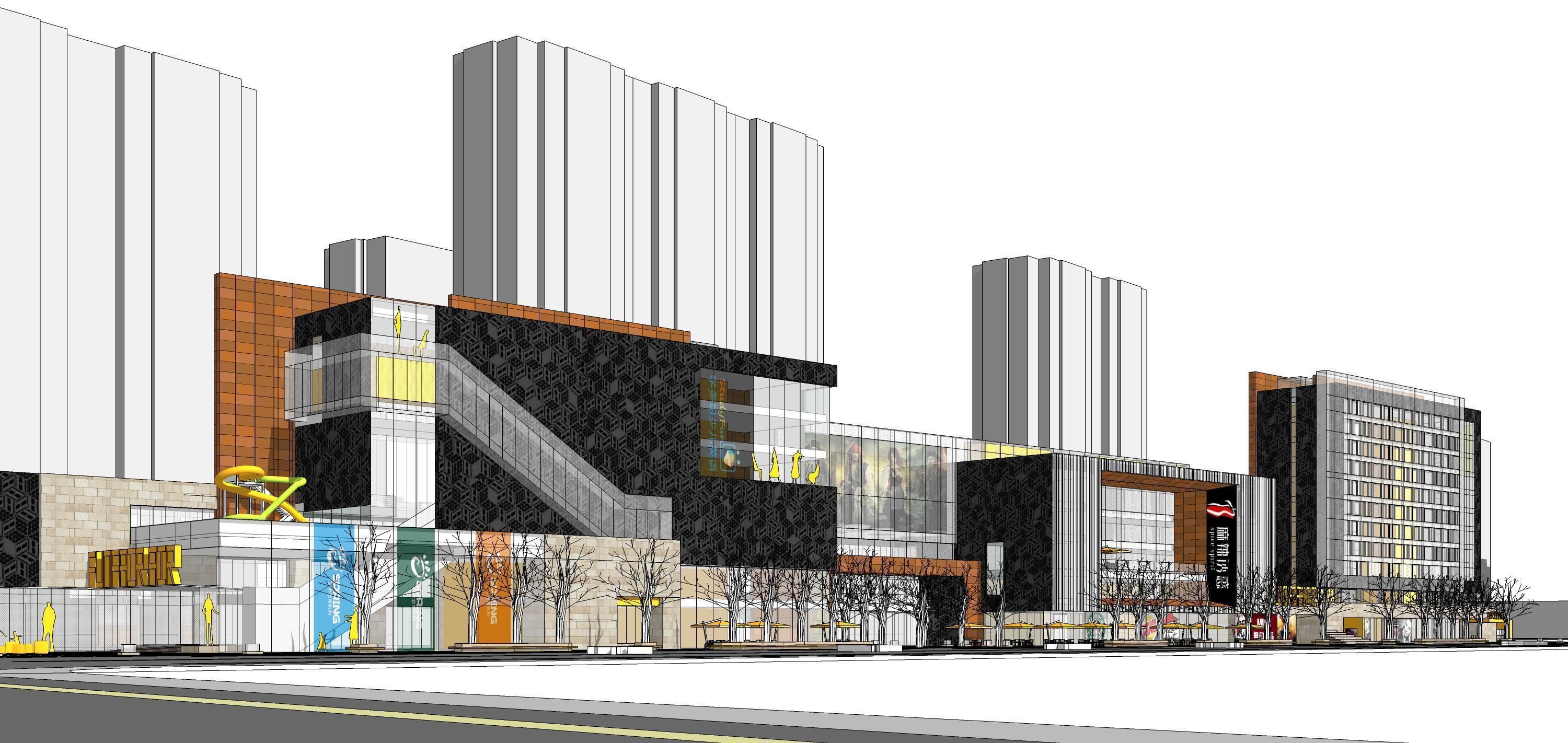 Sketchup Commercial Office Complex K2 3D model_3