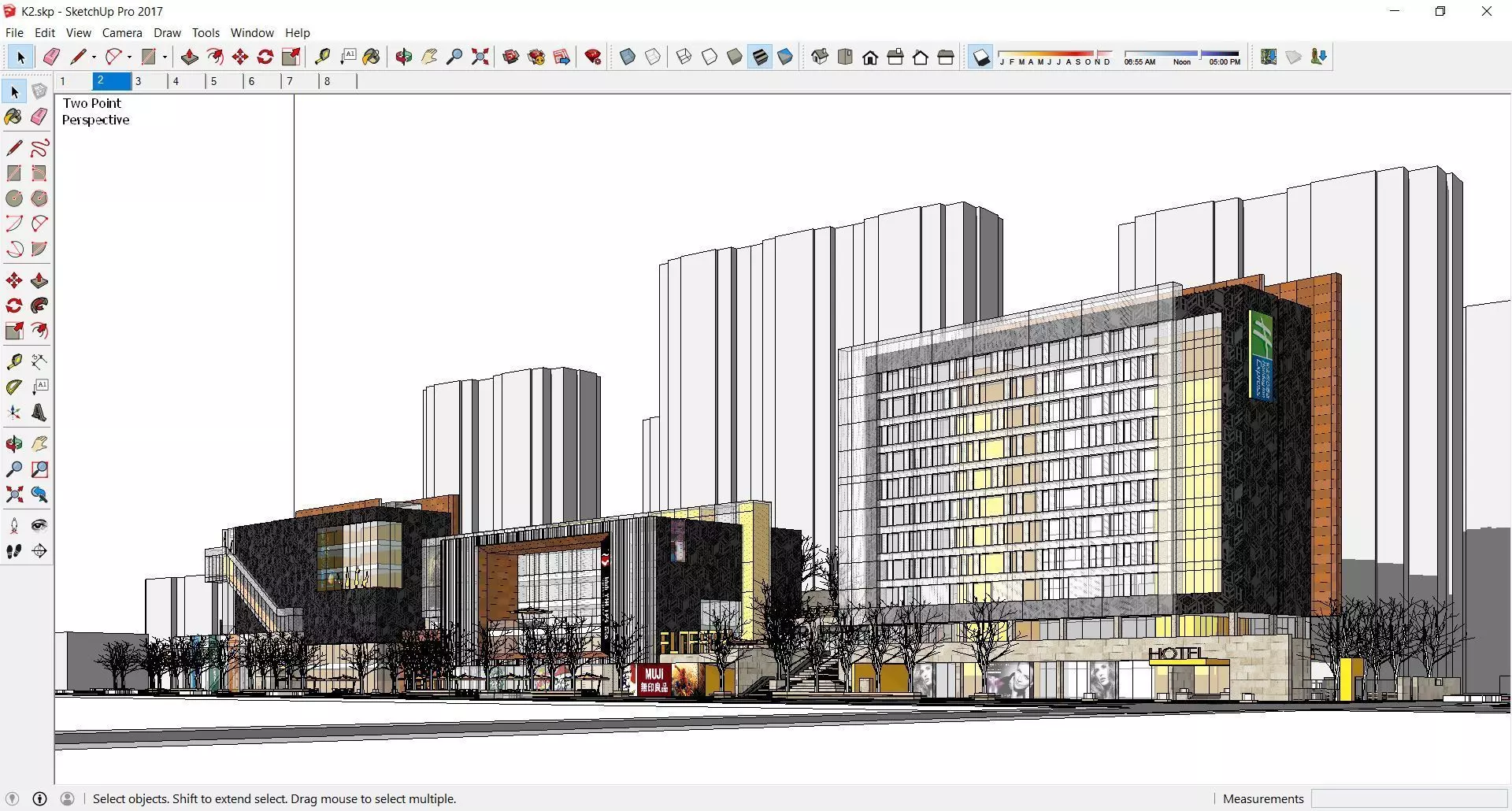 Sketchup Commercial Office Complex K2 3D model_0