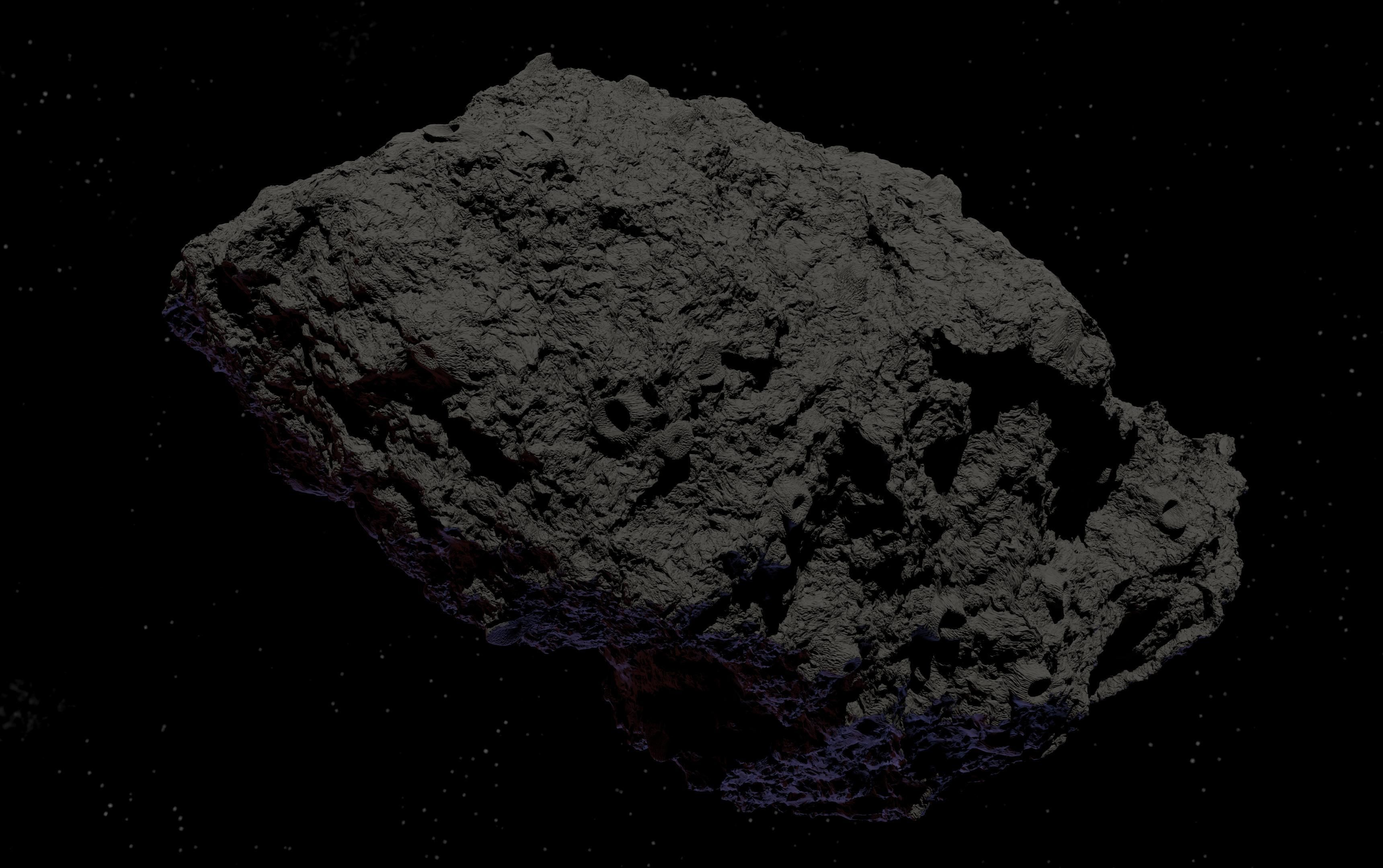 Asteroid being smelted Low-poly 3D model_24