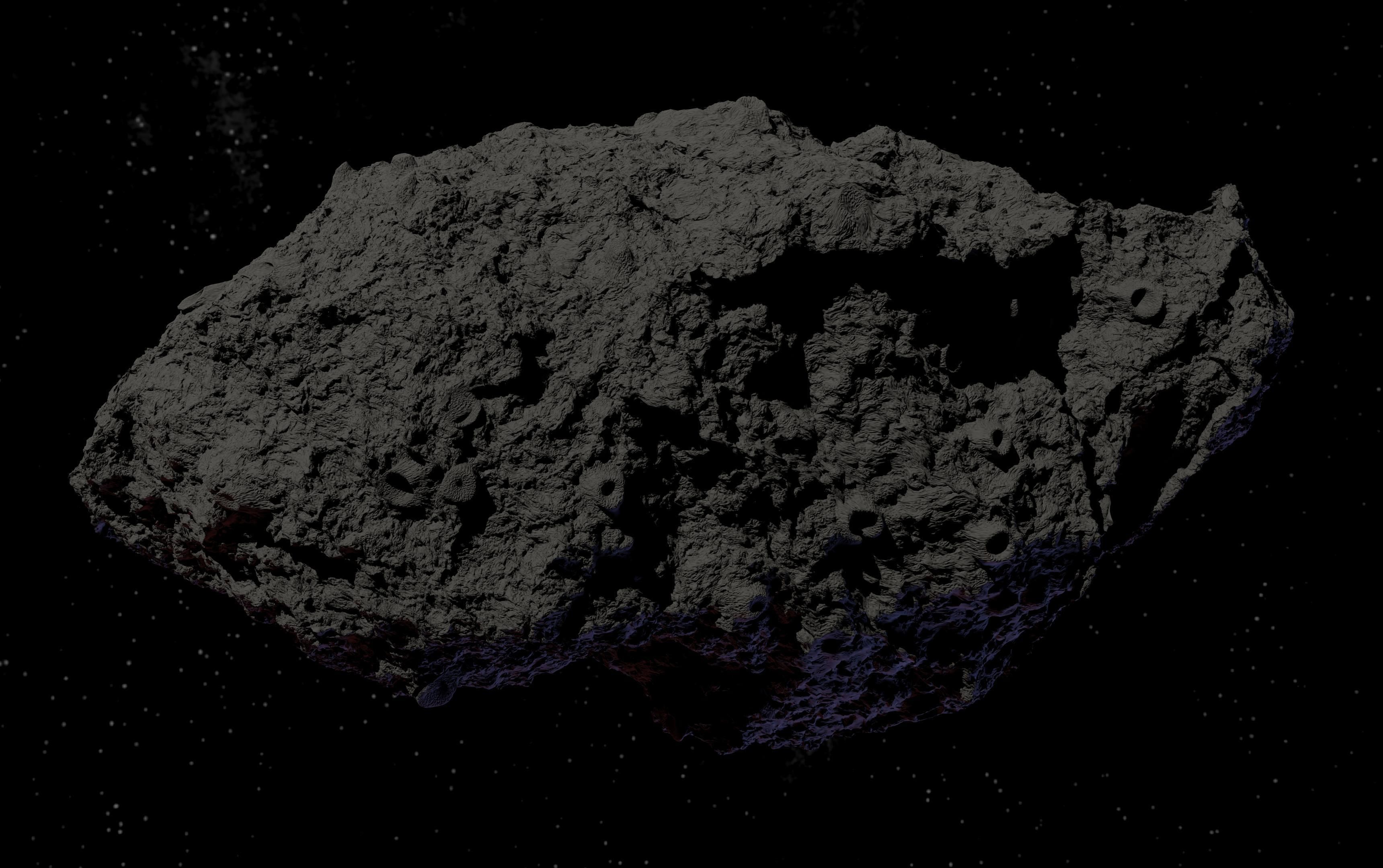 Asteroid being smelted Low-poly 3D model_22