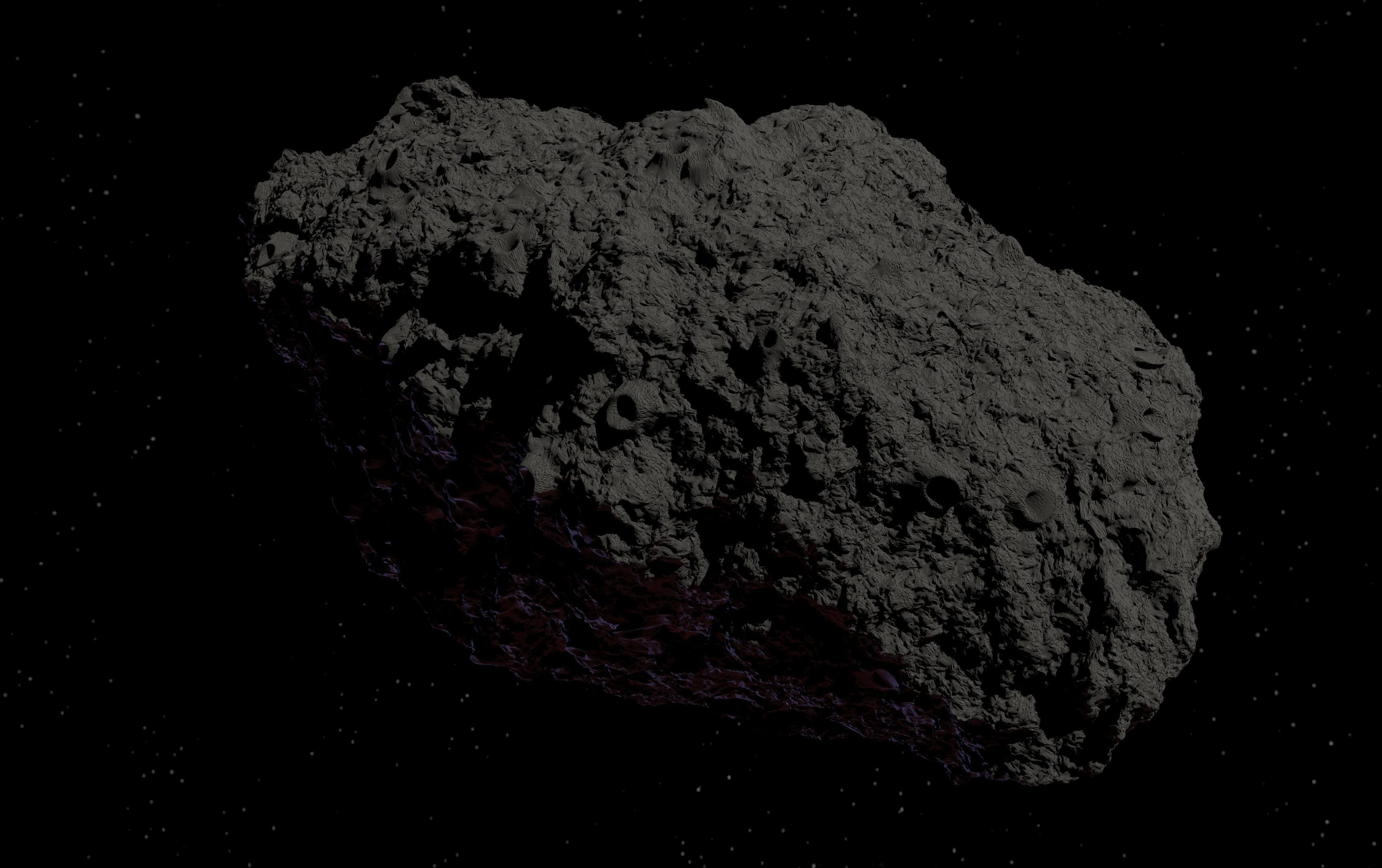 Asteroid being smelted Low-poly 3D model_15