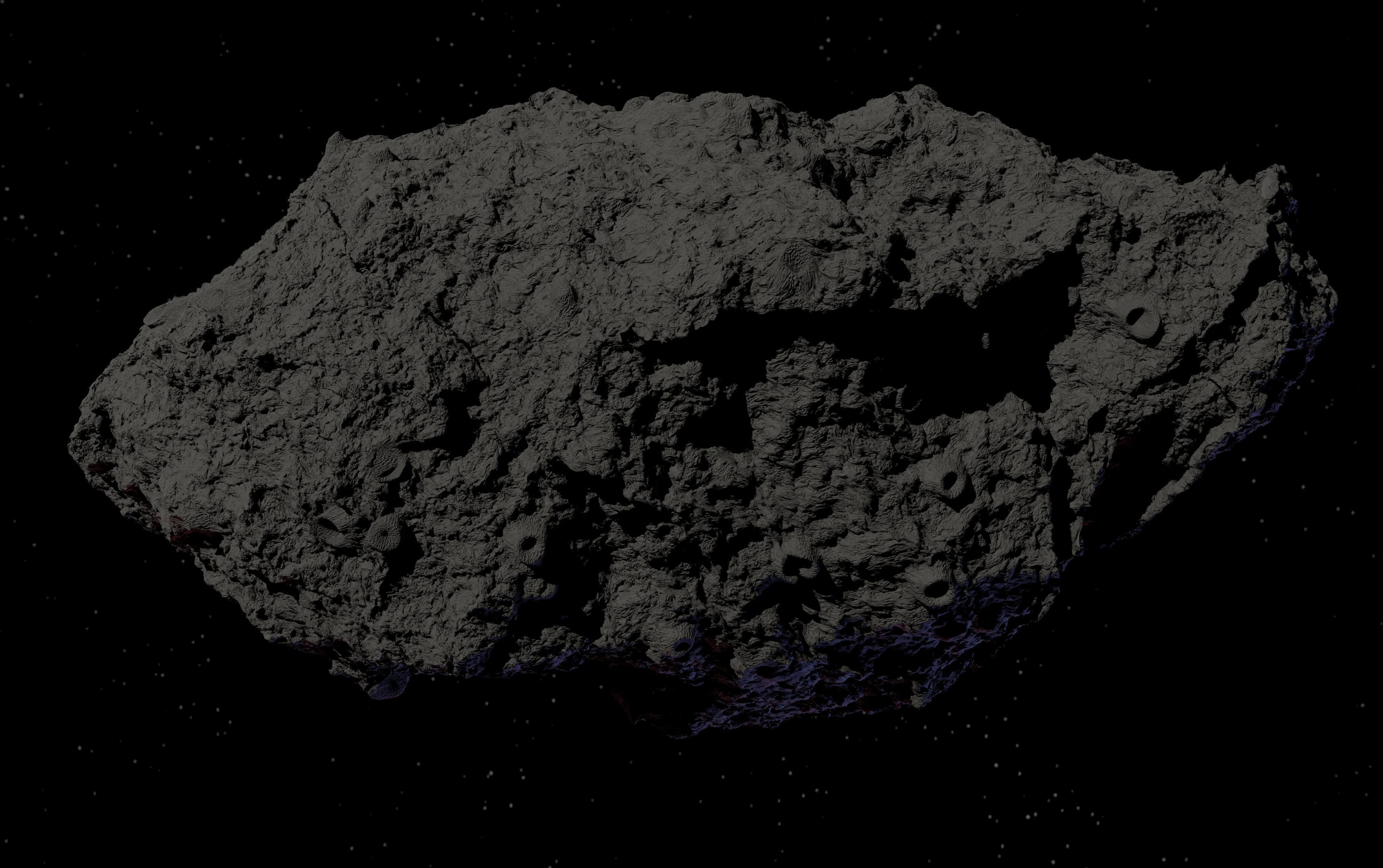 Asteroid being smelted Low-poly 3D model_21