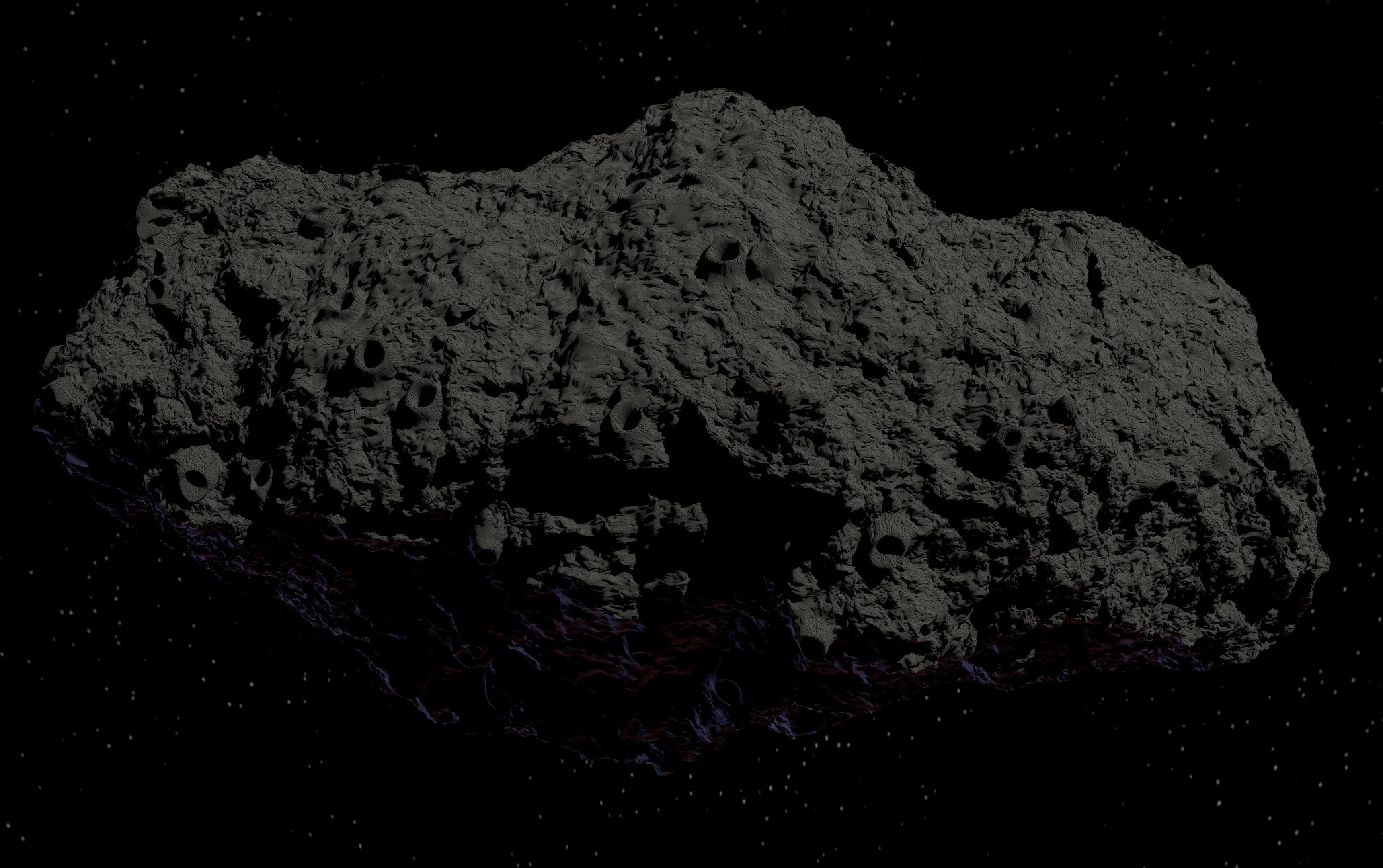 Asteroid being smelted Low-poly 3D model_30