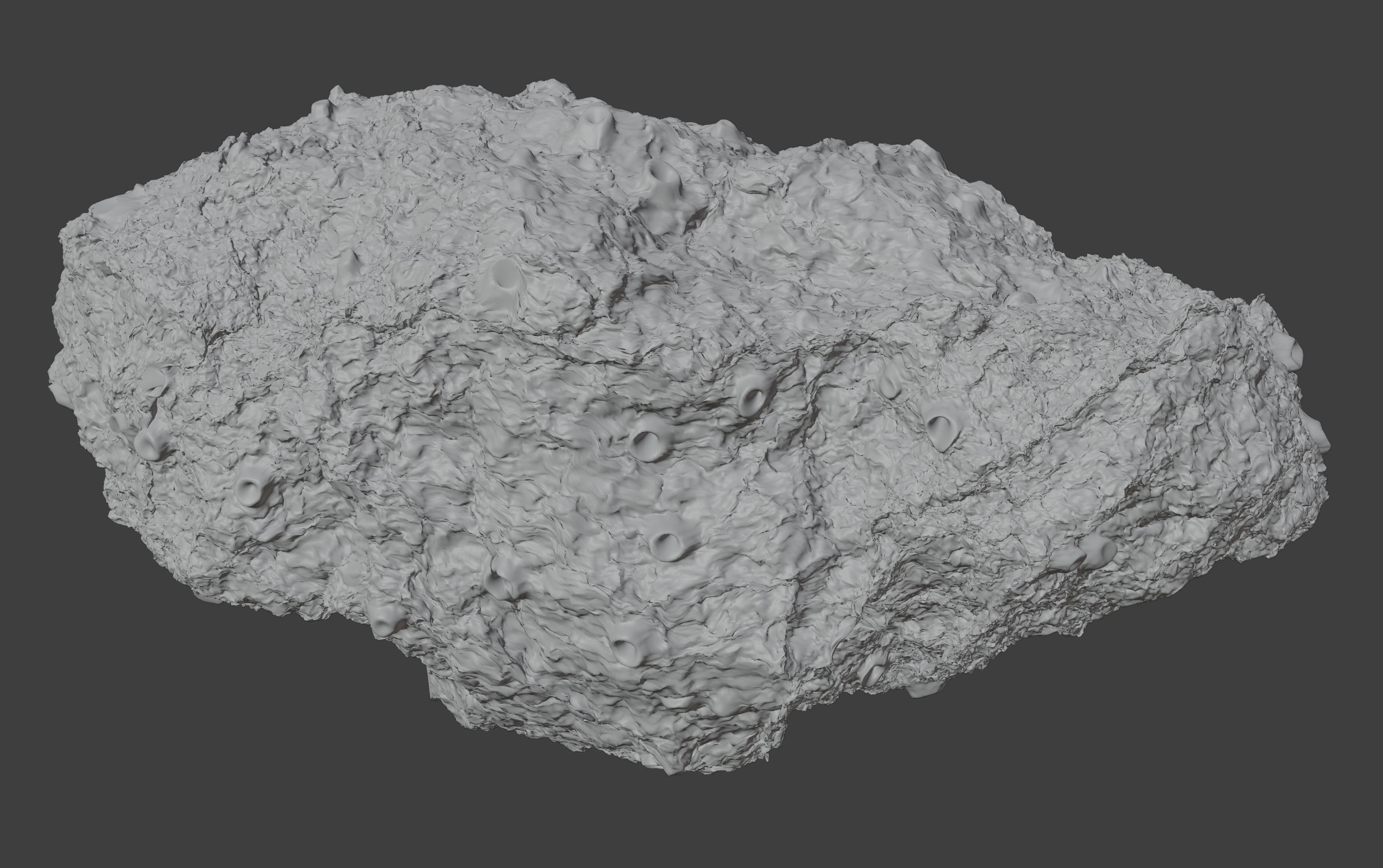 Asteroid being smelted Low-poly 3D model_20