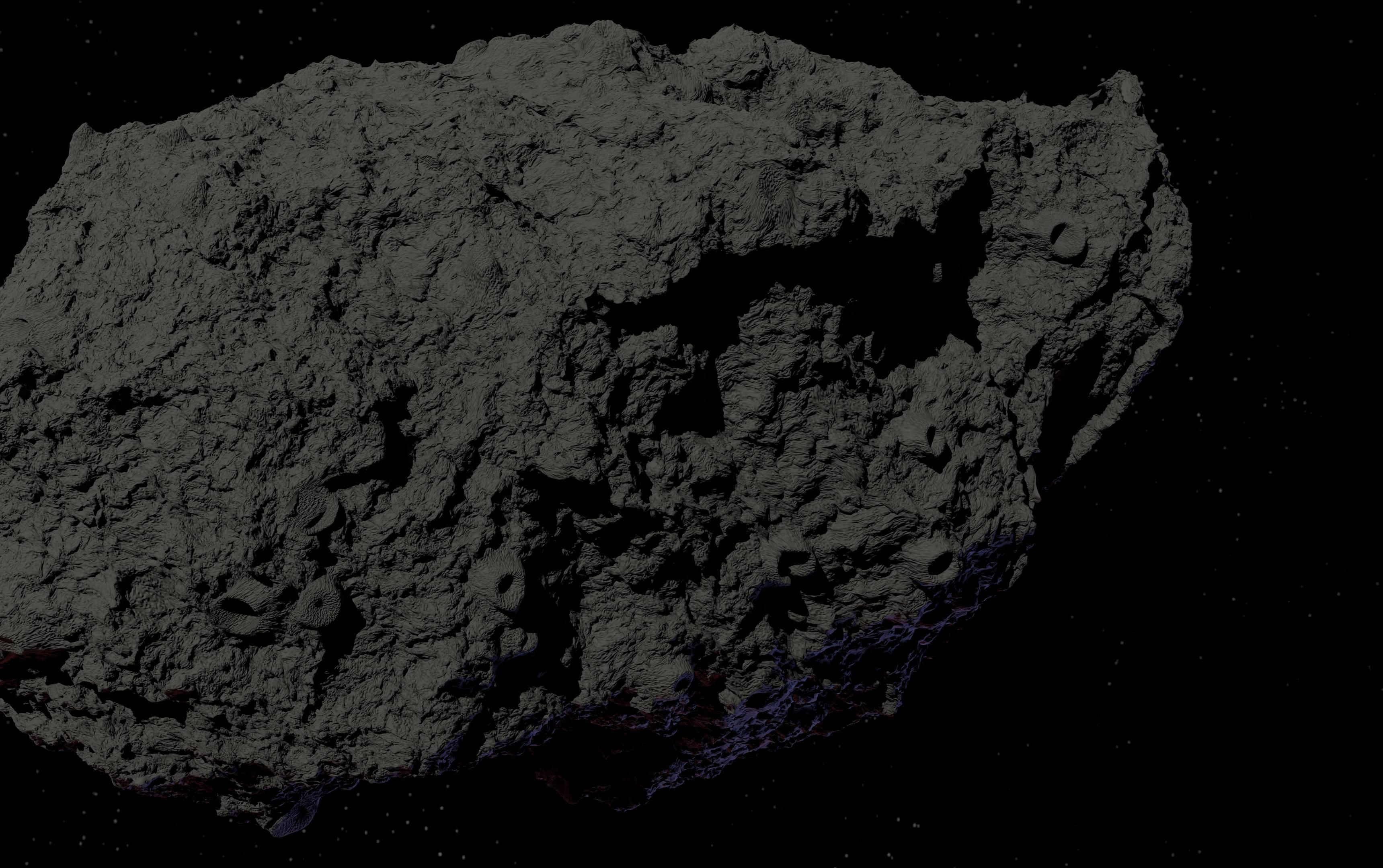 Asteroid being smelted Low-poly 3D model_33