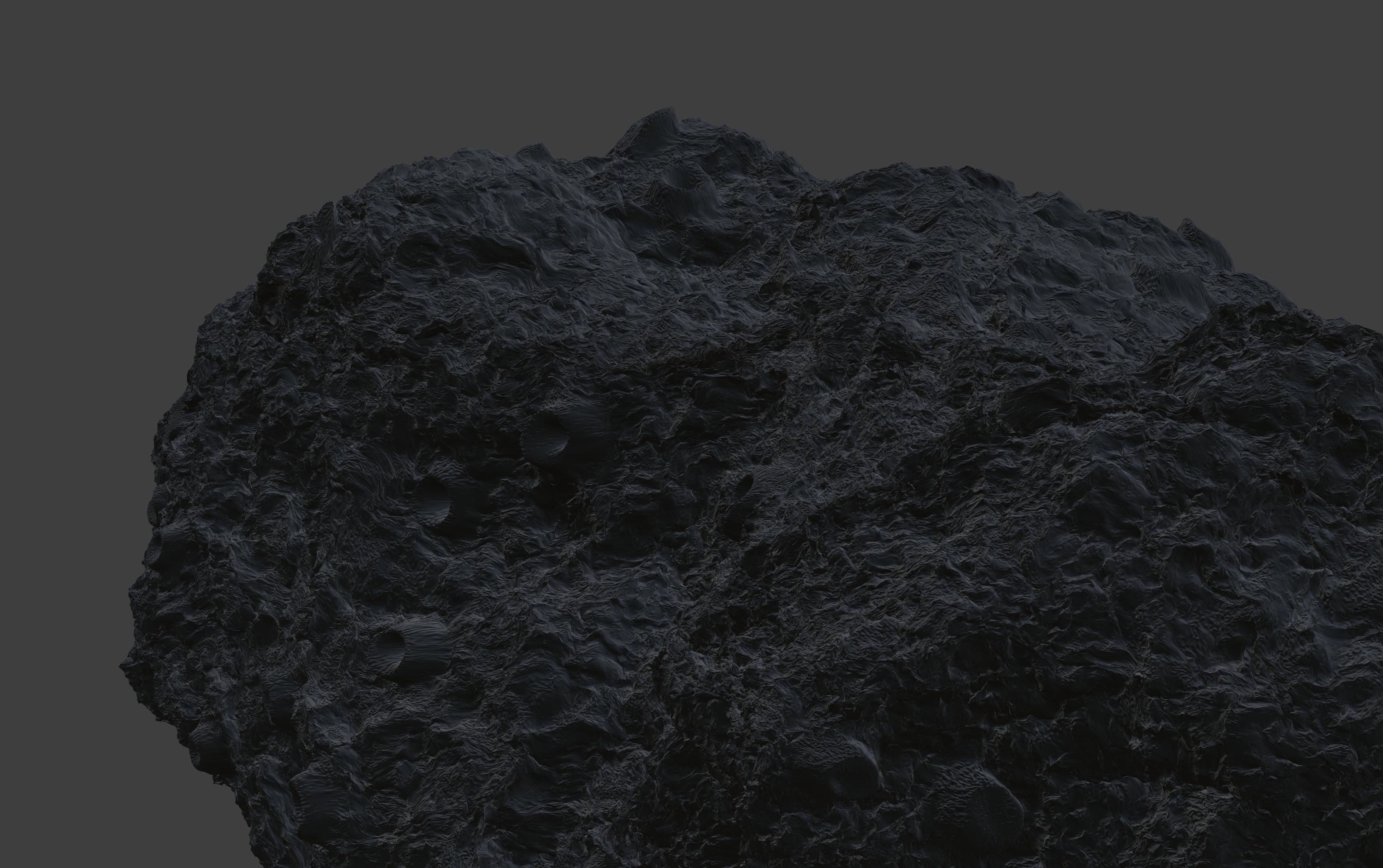 Asteroid being smelted Low-poly 3D model_35