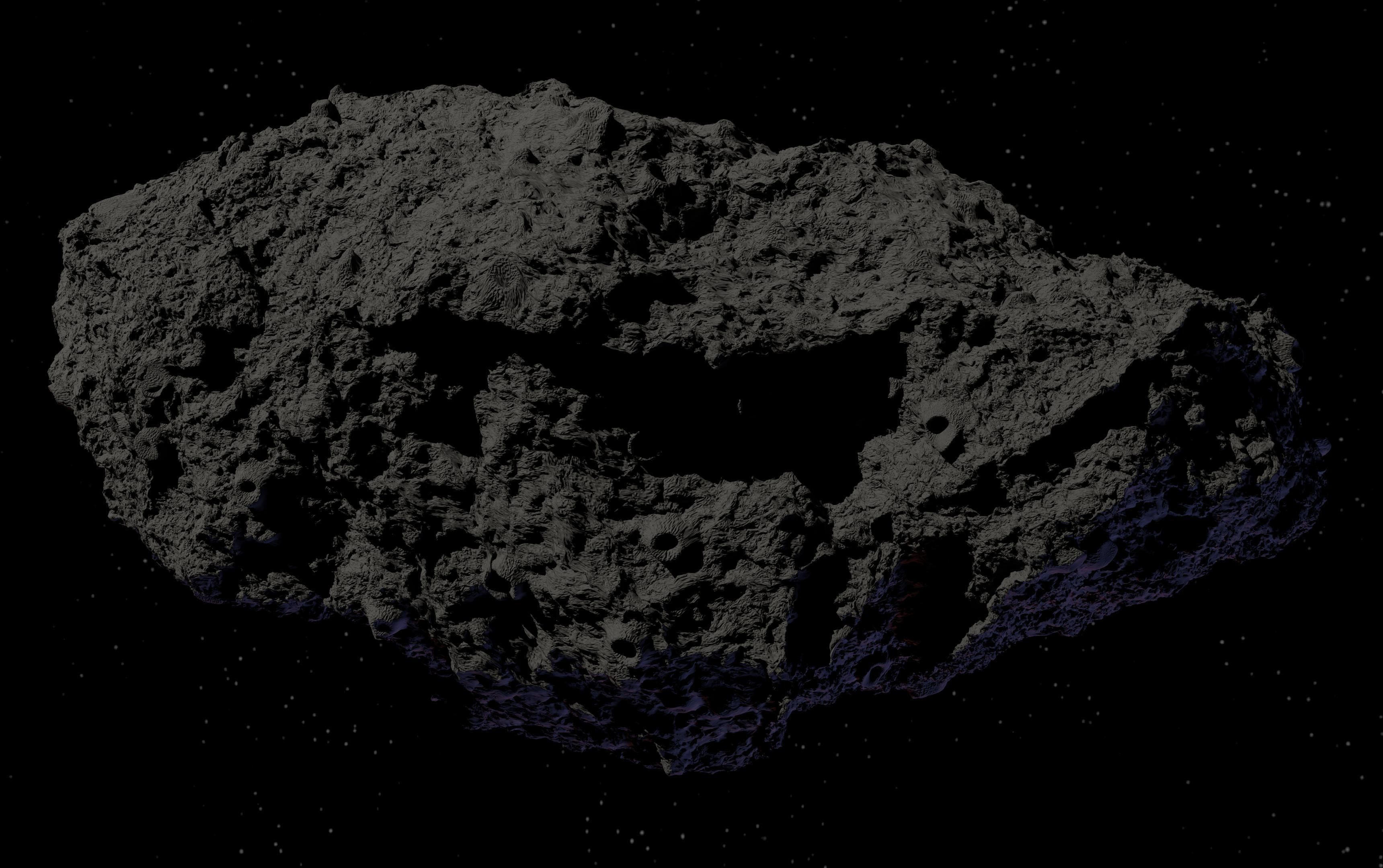 Asteroid being smelted Low-poly 3D model_17