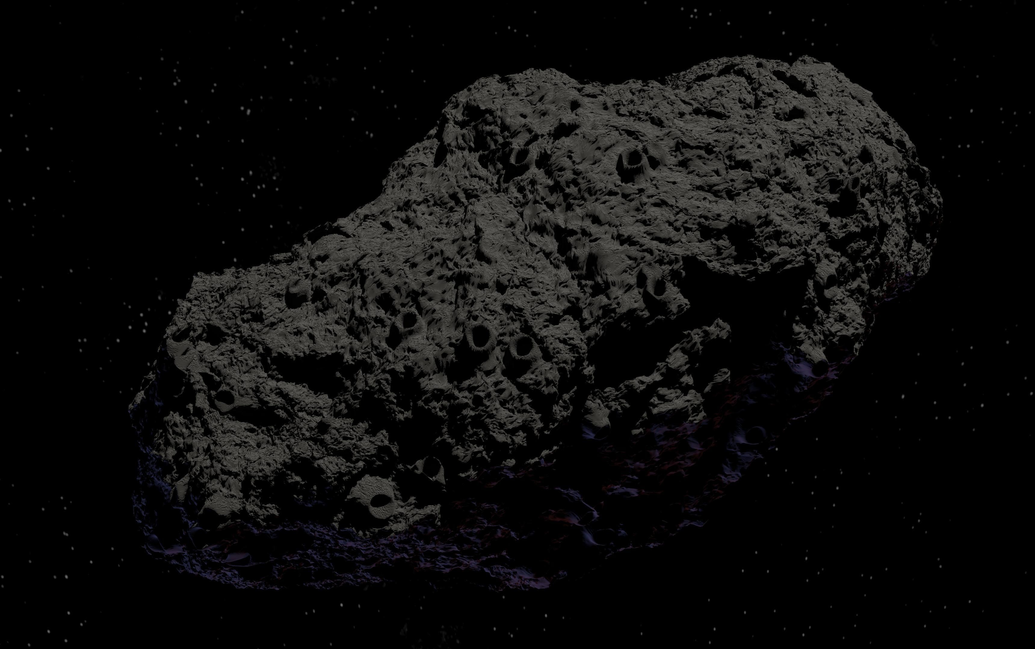 Asteroid being smelted Low-poly 3D model_16
