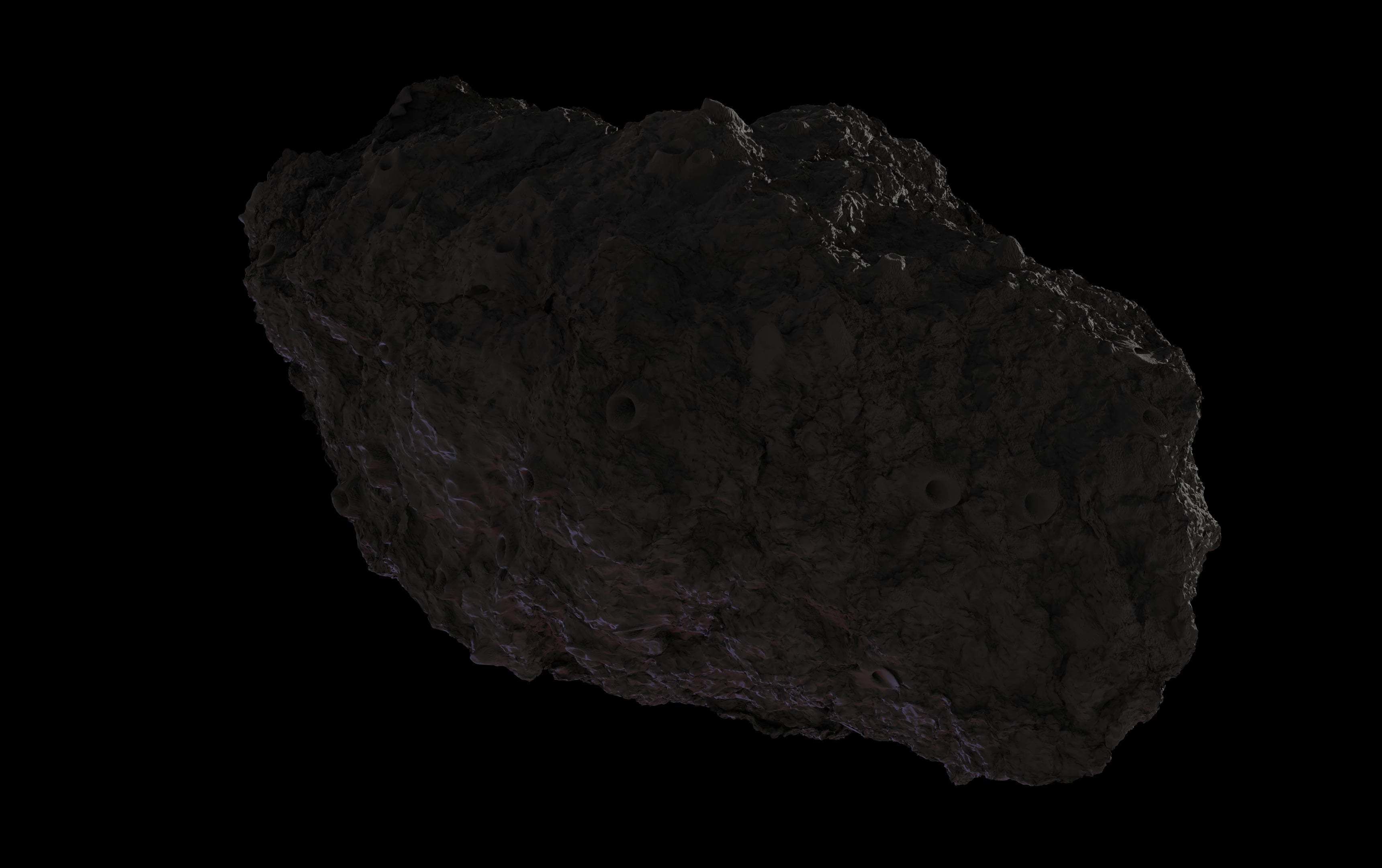 Asteroid being smelted Low-poly 3D model_5