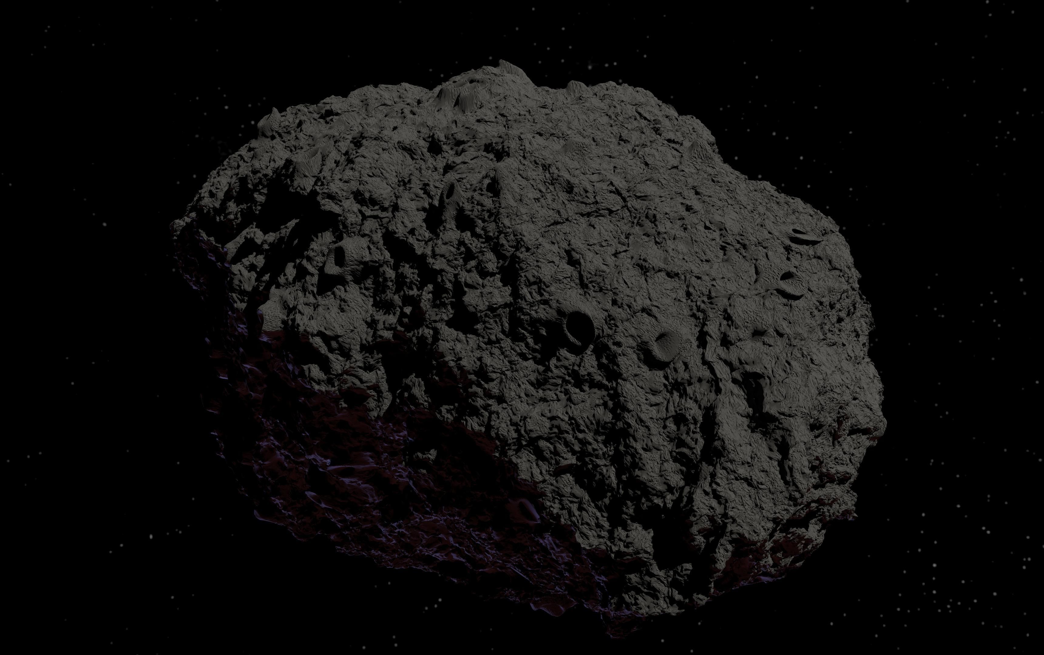Asteroid being smelted Low-poly 3D model_26