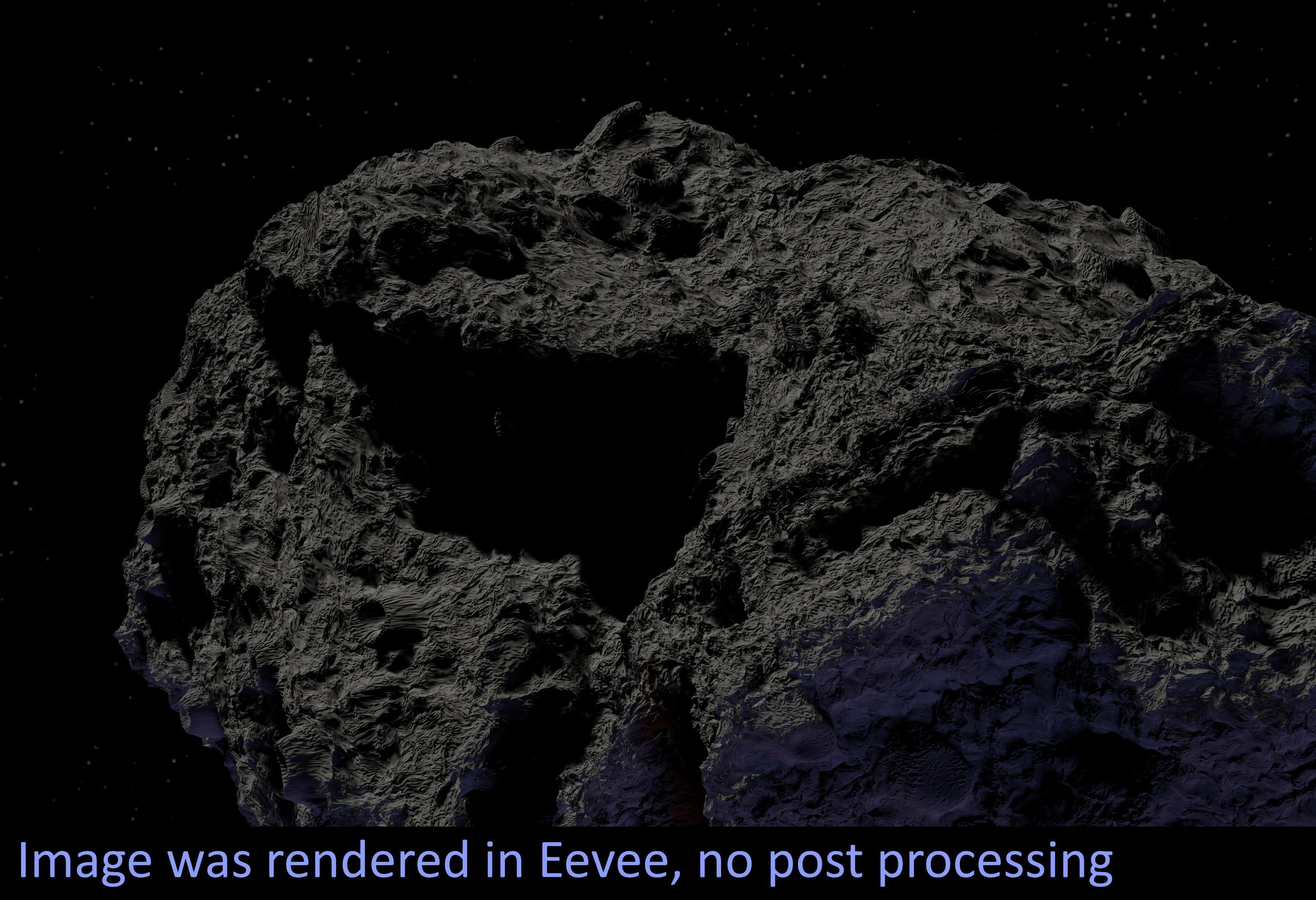 Asteroid being smelted Low-poly 3D model_39