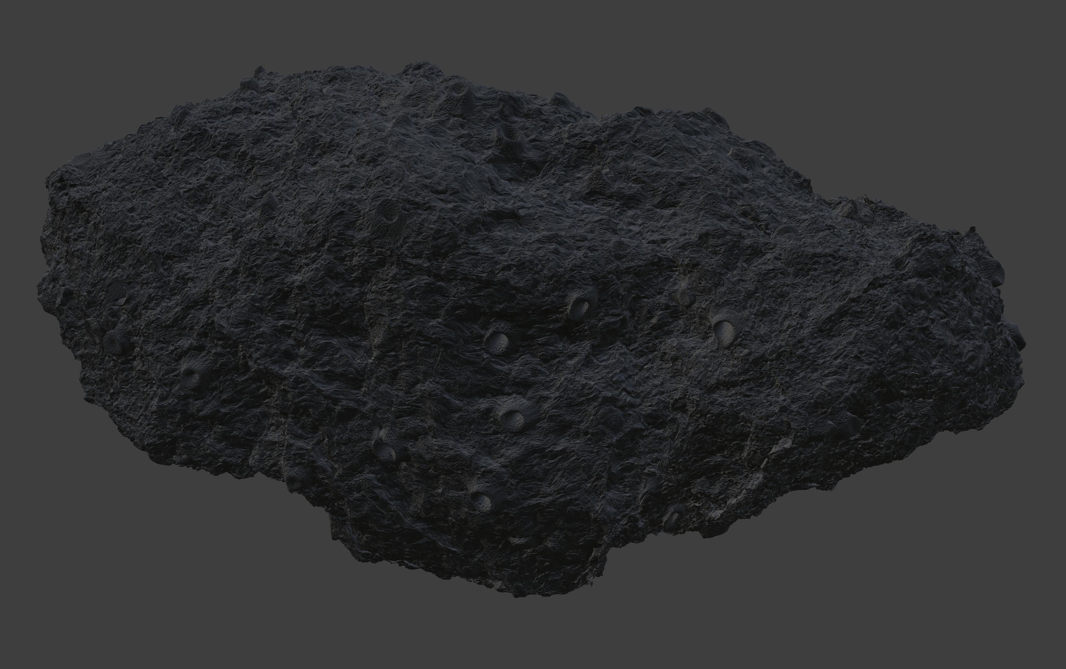 Asteroid being smelted Low-poly 3D model_19