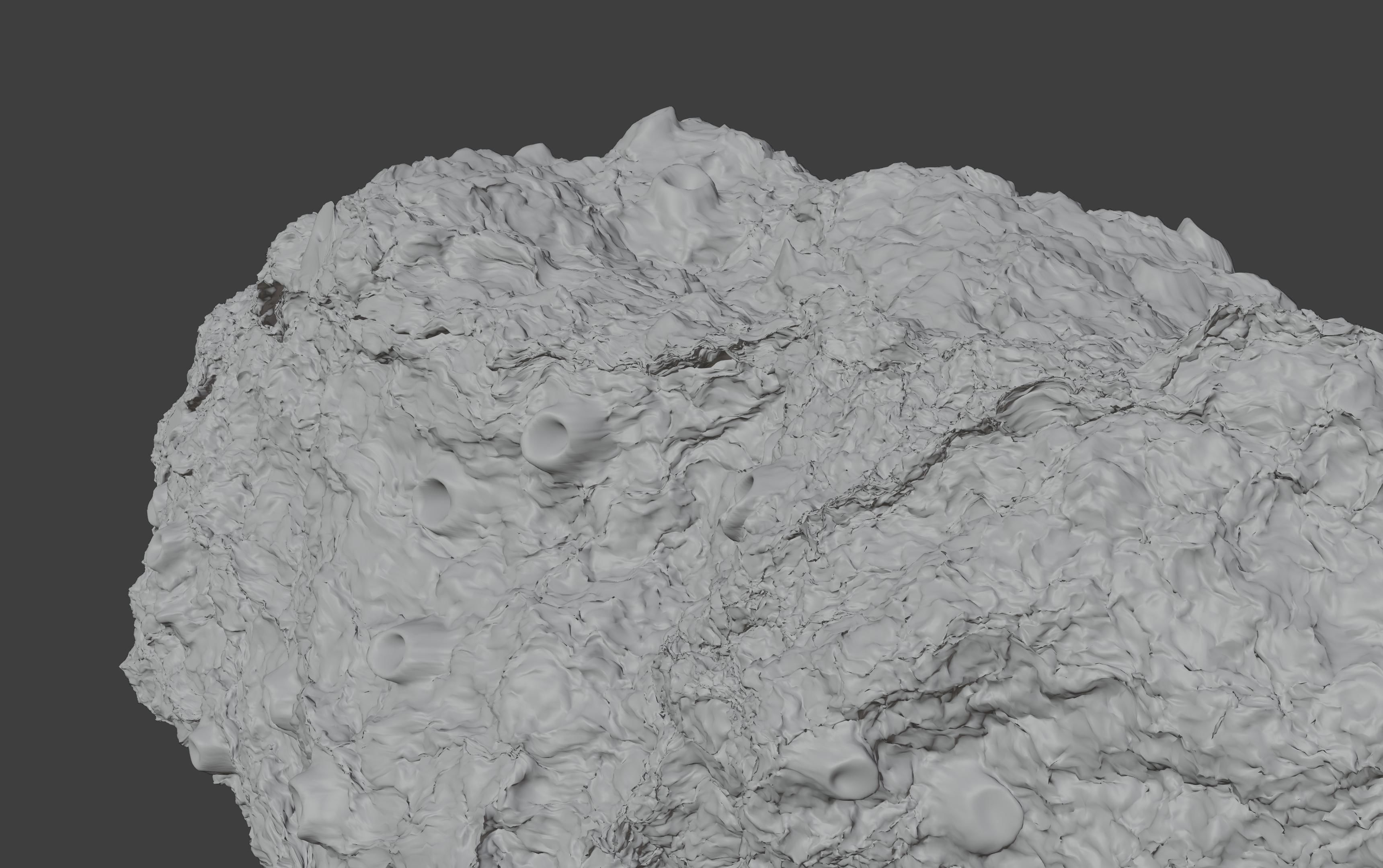 Asteroid being smelted Low-poly 3D model_34