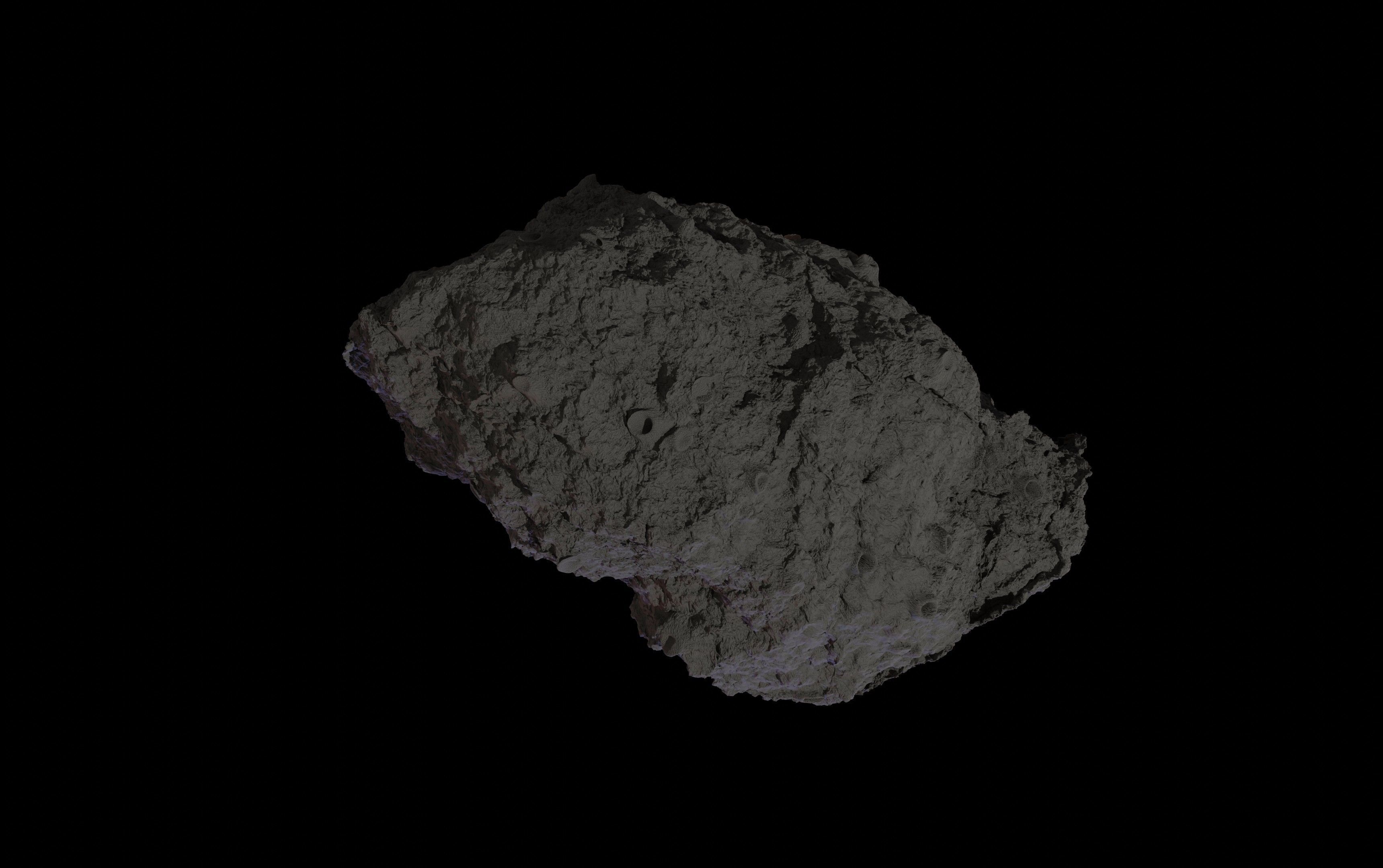 Asteroid being smelted Low-poly 3D model_12