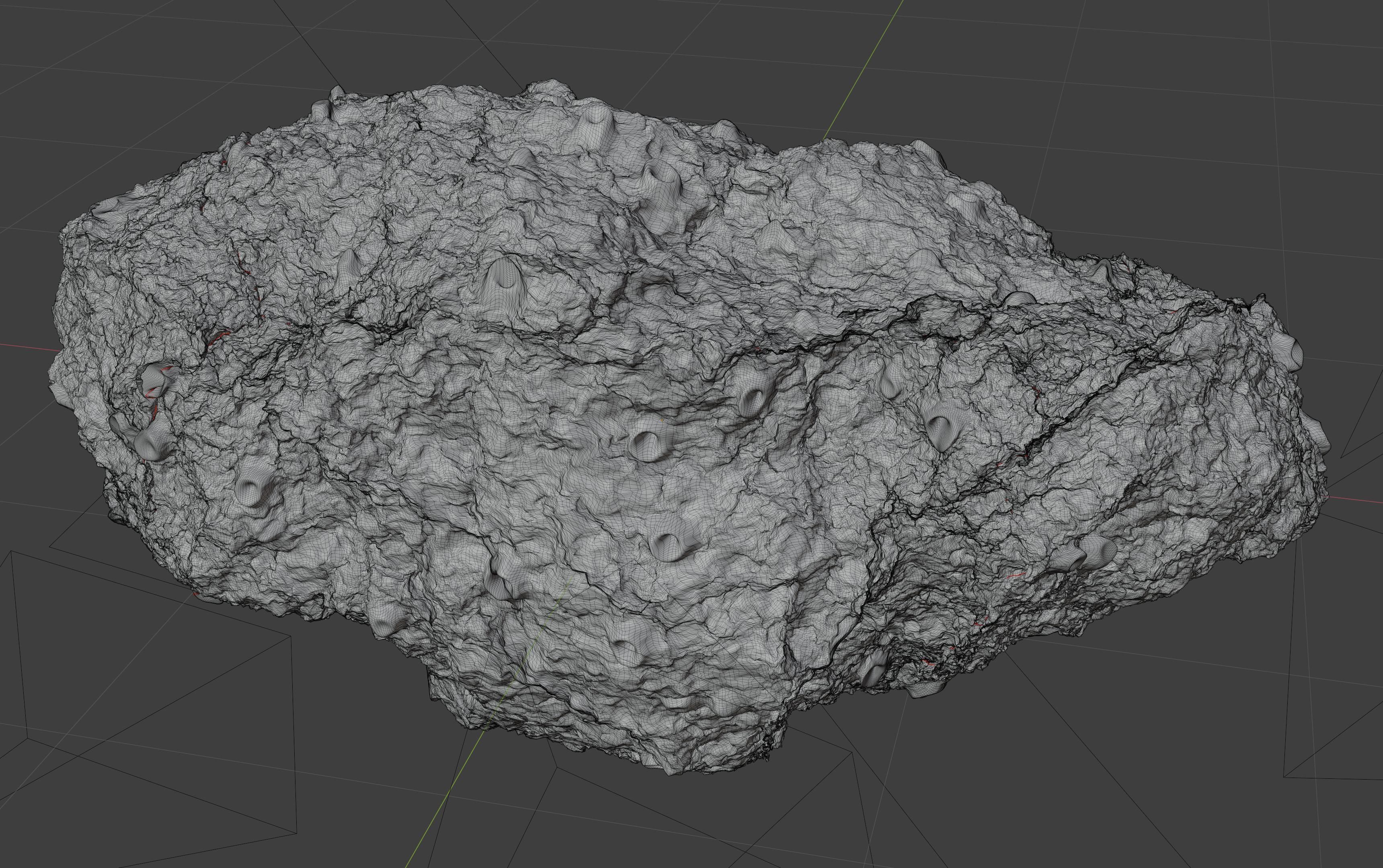 Asteroid being smelted Low-poly 3D model_23