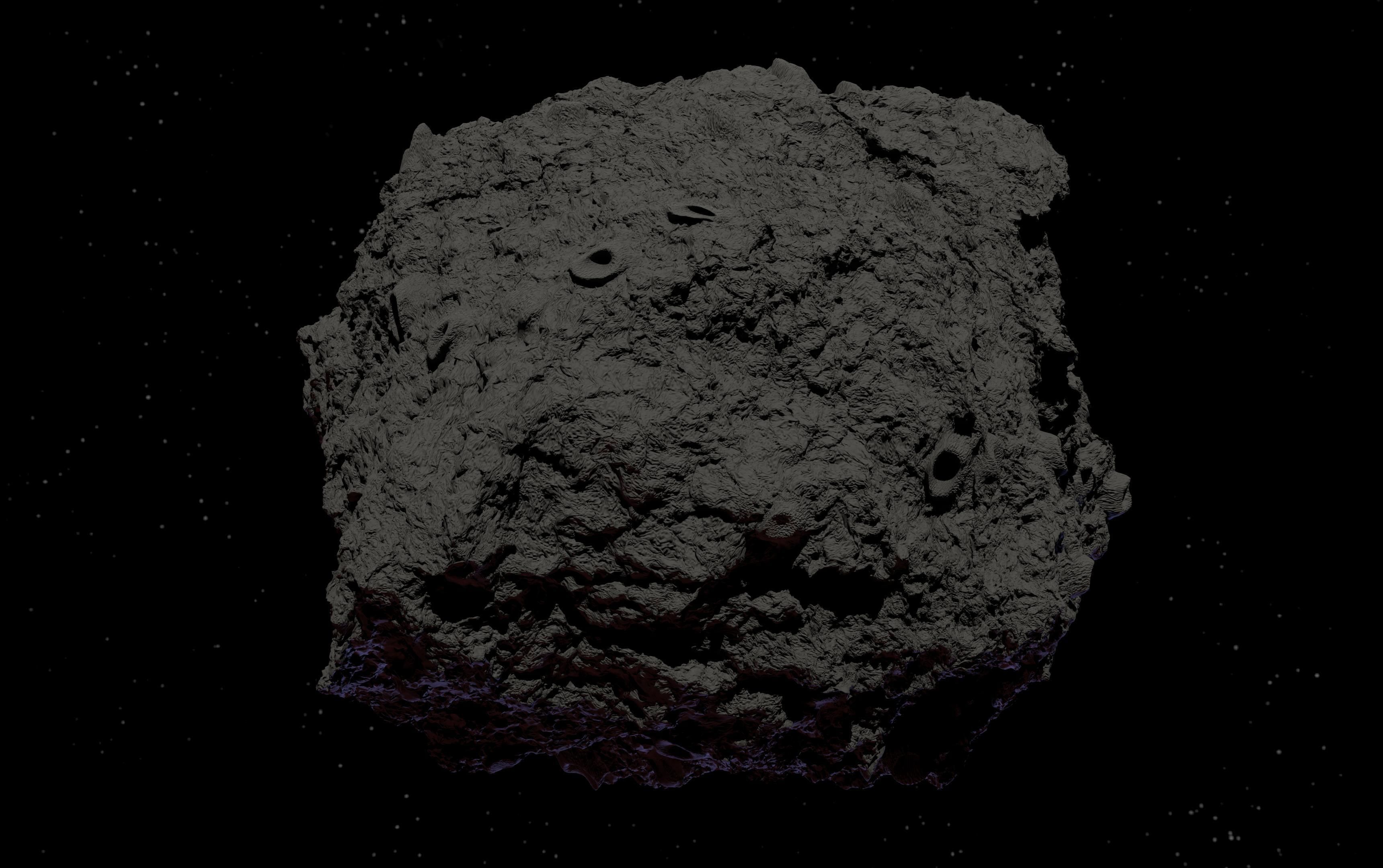 Asteroid being smelted Low-poly 3D model_25