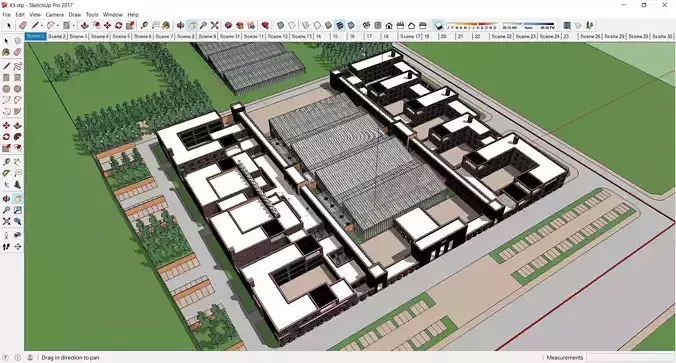 Sketchup Traditional complex and greenhouse K5