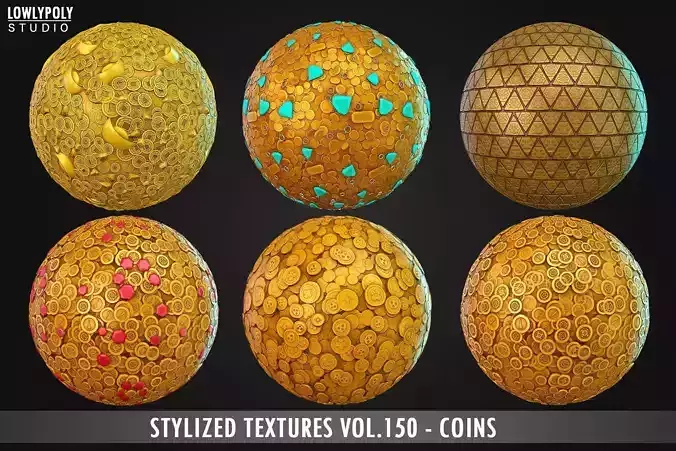Stylized Coins Vol 150 - Hand Painted Textures Texture
