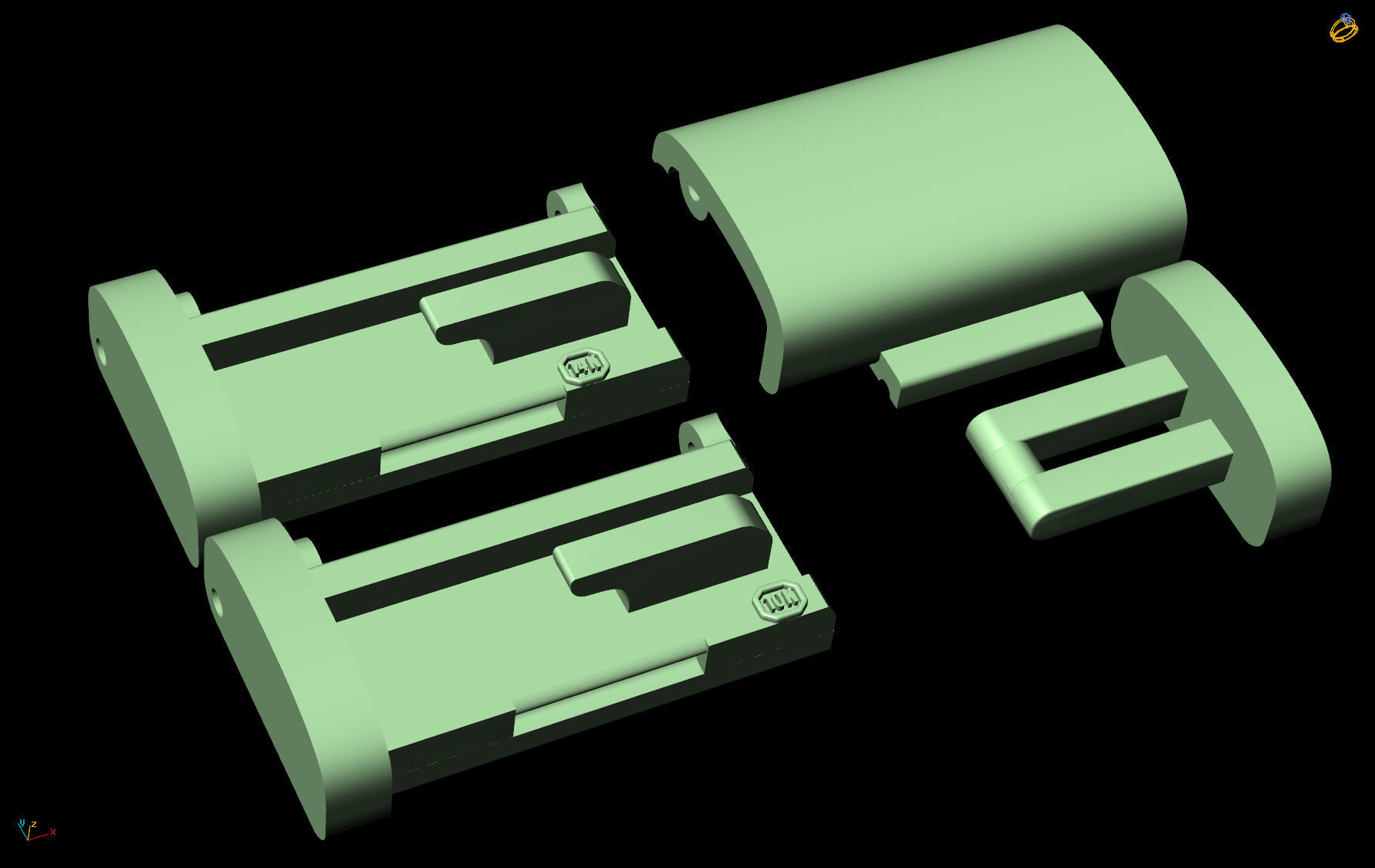 10 mm Cuban chain lock system with 3 models alternatives 3D print model_2