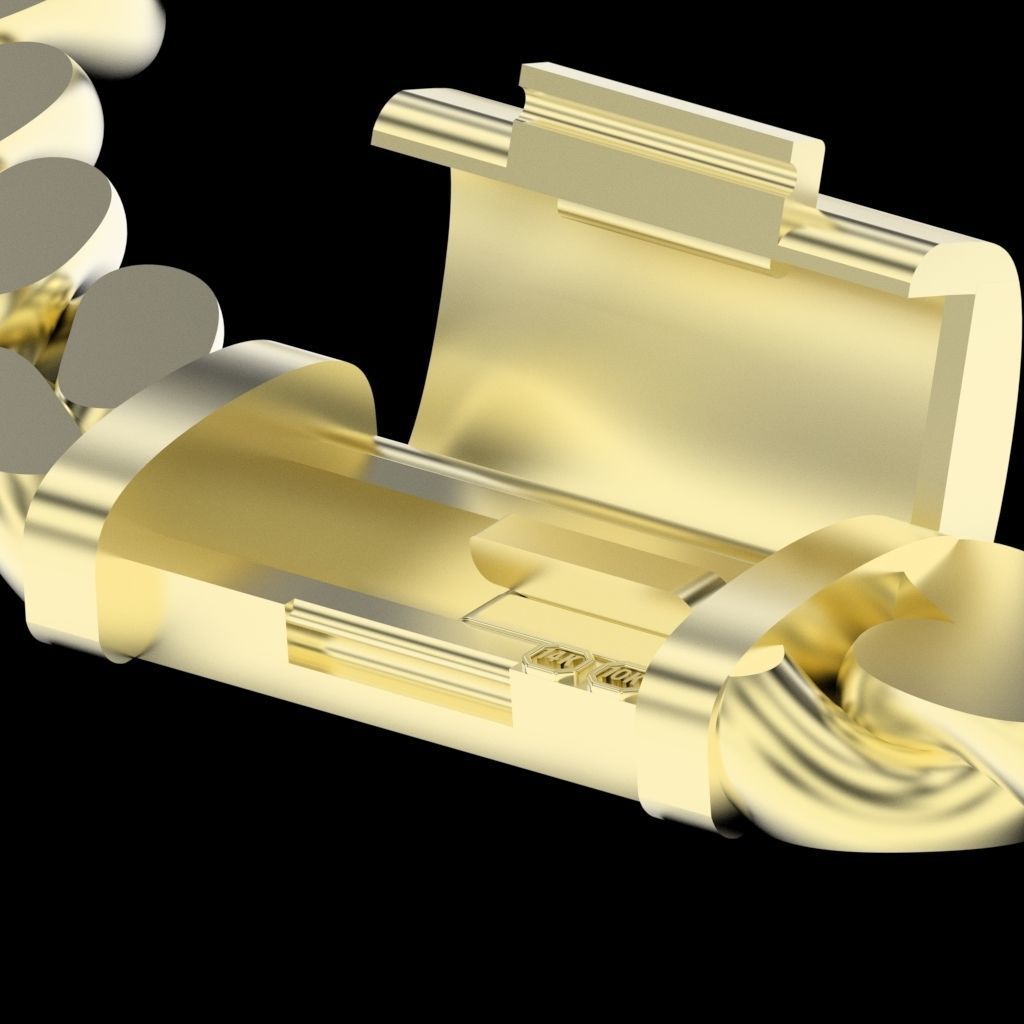 10 mm Cuban chain lock system with 3 models alternatives 3D print model_12