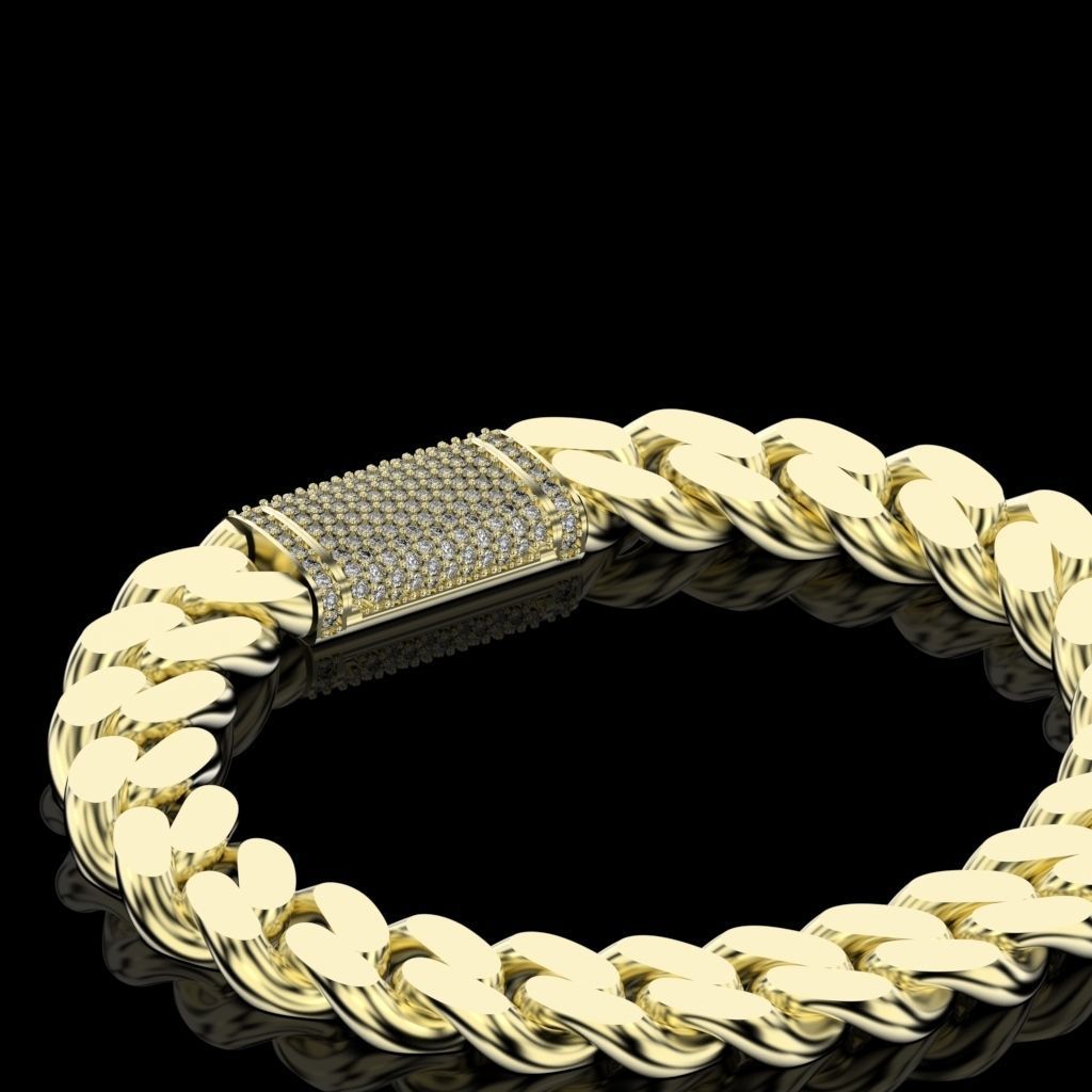 10 mm Cuban chain lock system with 3 models alternatives 3D print model_13