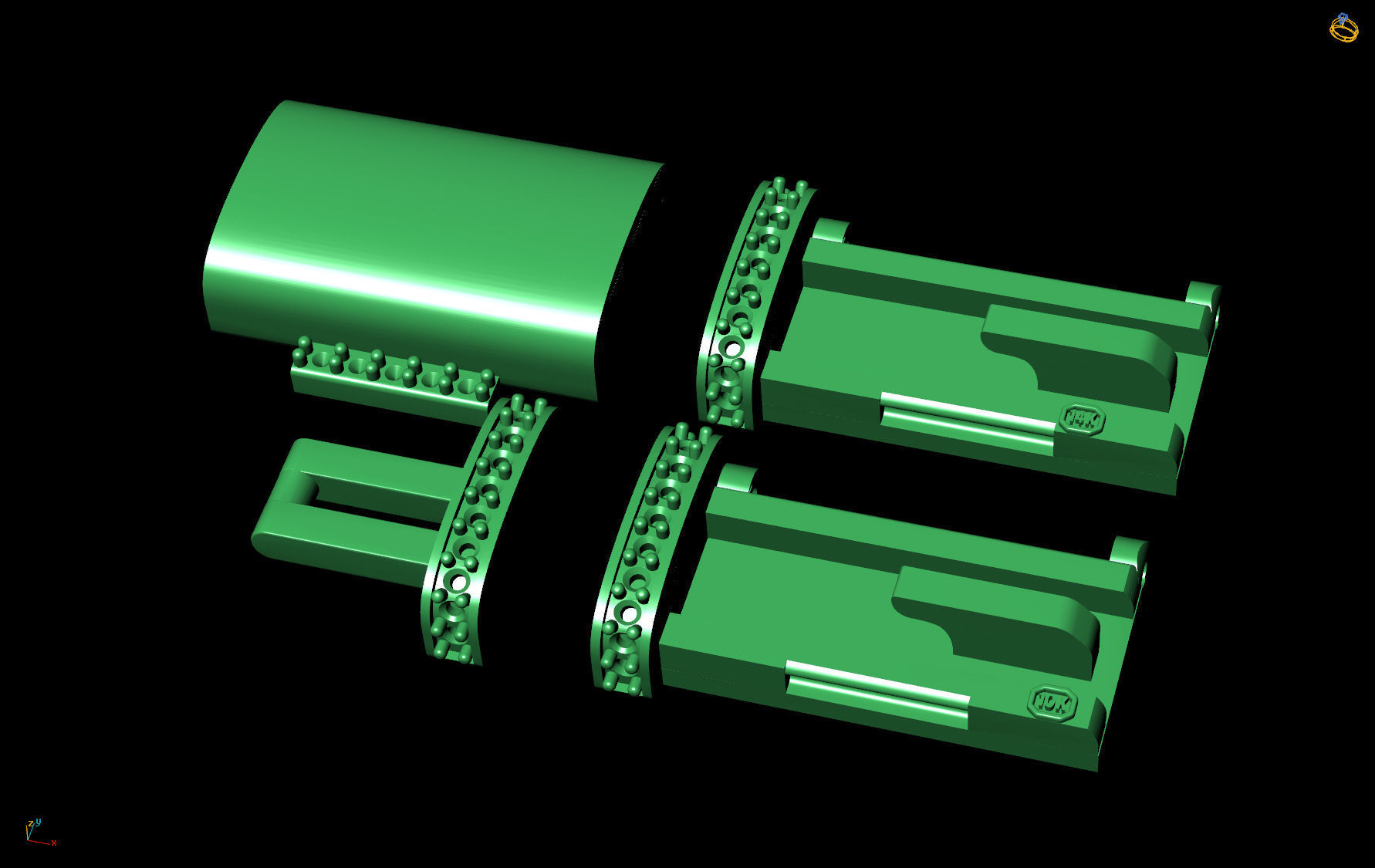 10 mm Cuban chain lock system with 3 models alternatives 3D print model_6