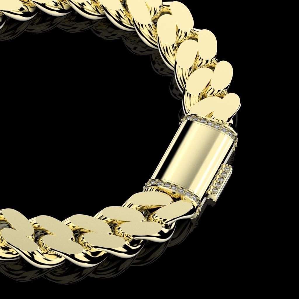 10 mm Cuban chain lock system with 3 models alternatives 3D print model_9