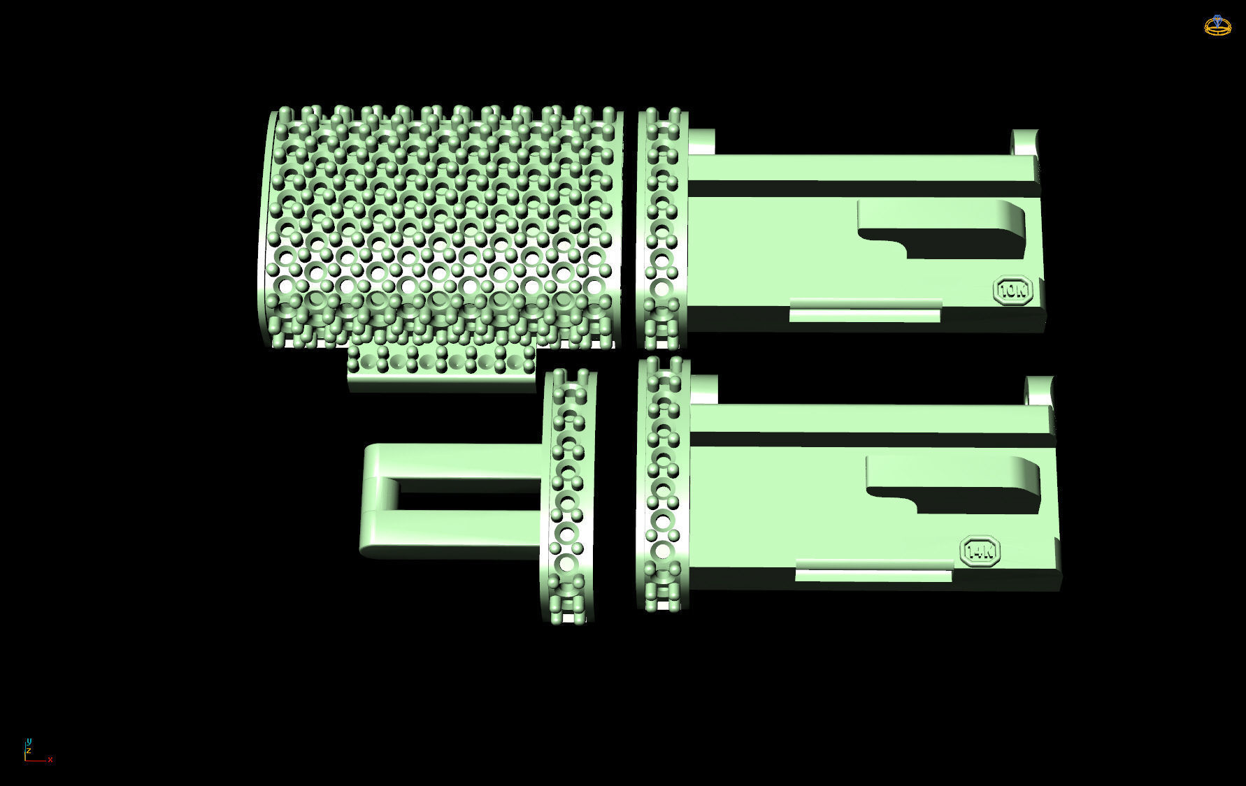 10 mm Cuban chain lock system with 3 models alternatives 3D print model_4