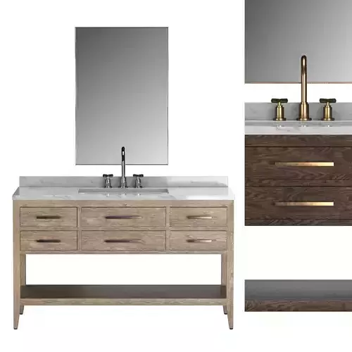 SINGLE EXTRA-WIDE WASHSTAND 3D model