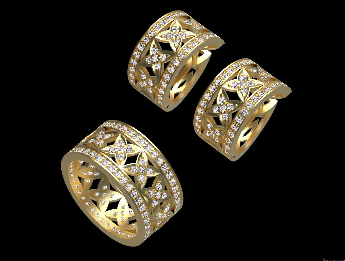 ring earrings 3D print model_25