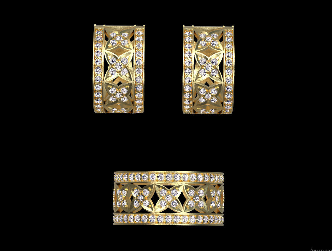 ring earrings 3D print model_28