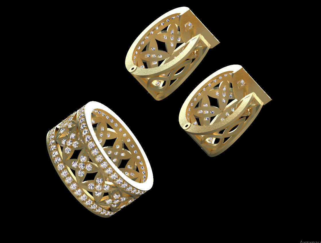 ring earrings 3D print model_21