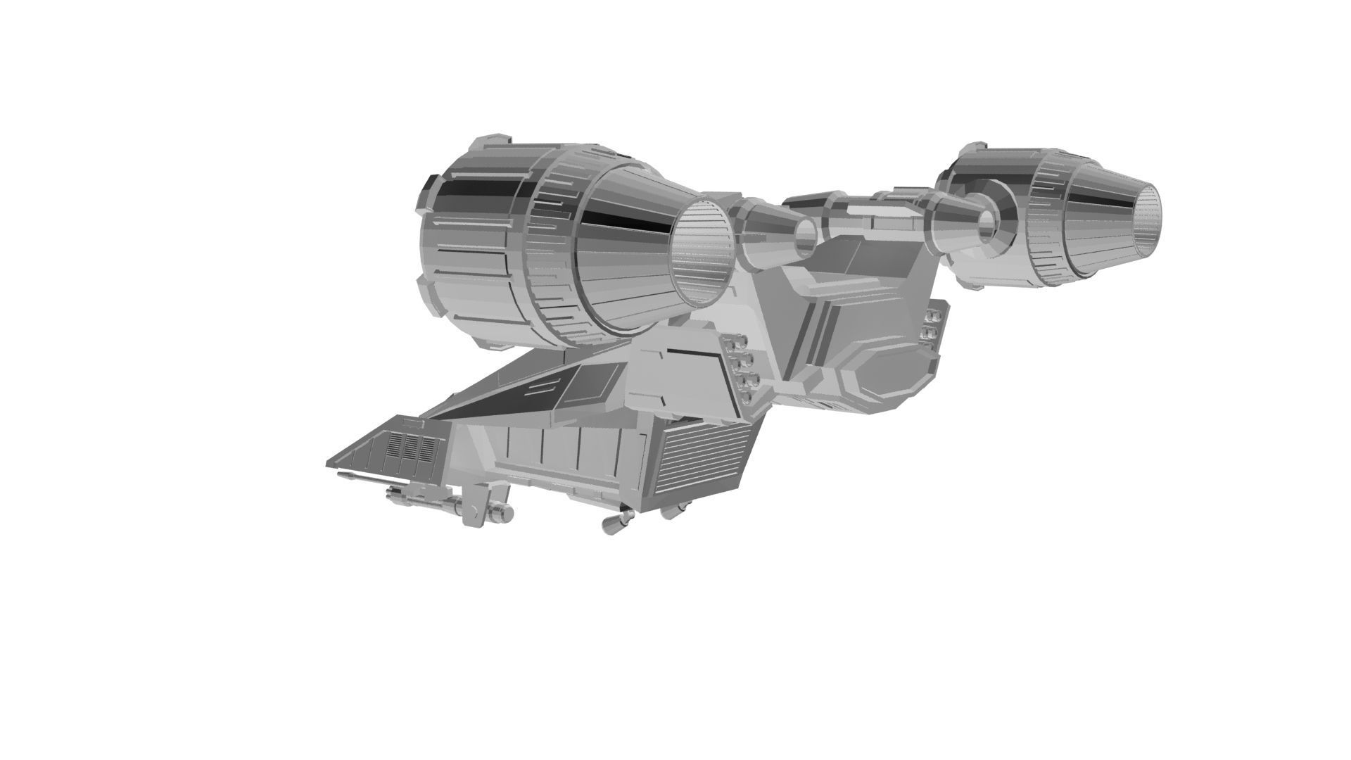 Starfighter concept Low-poly 3D model_4