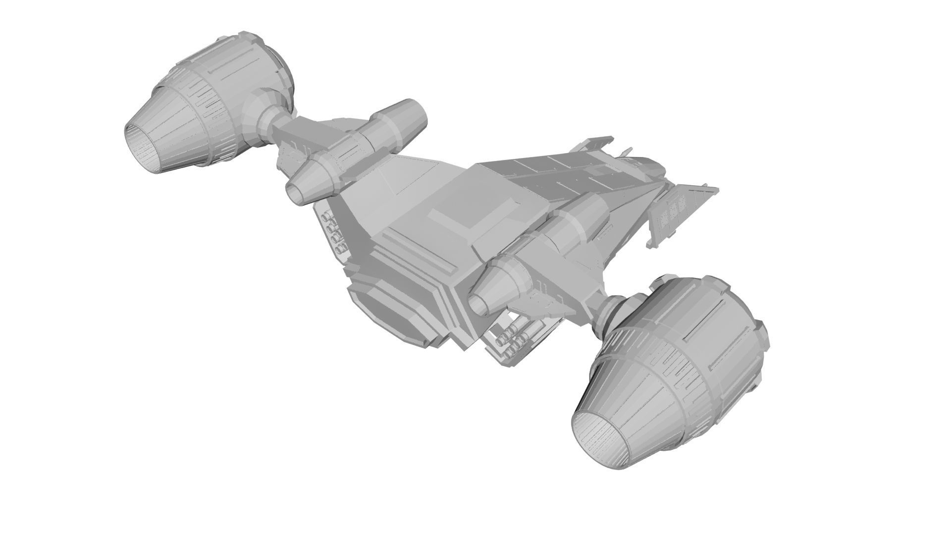 Starfighter concept Low-poly 3D model_3
