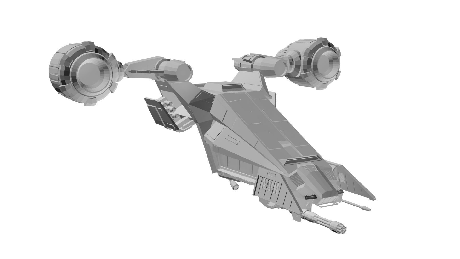 Starfighter concept Low-poly 3D model_1