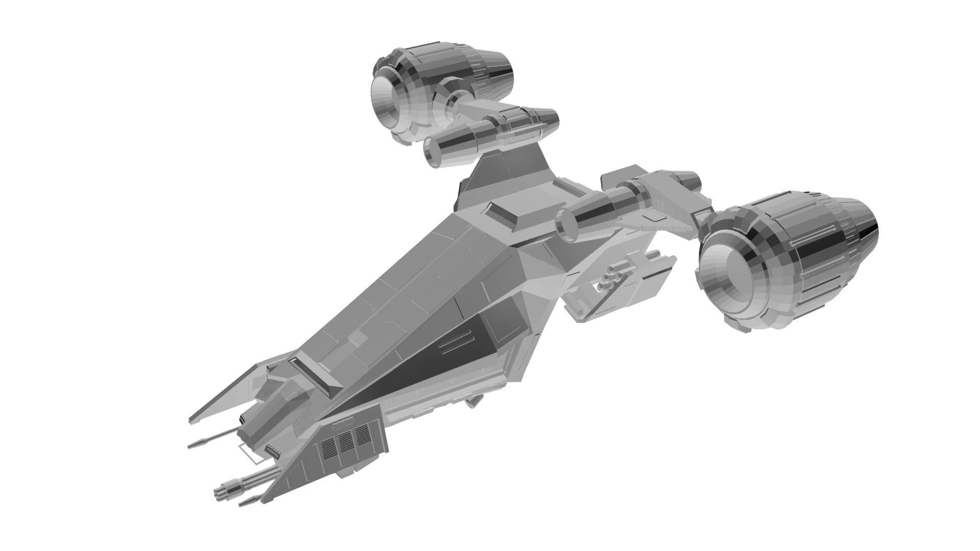Starfighter concept Low-poly 3D model_5