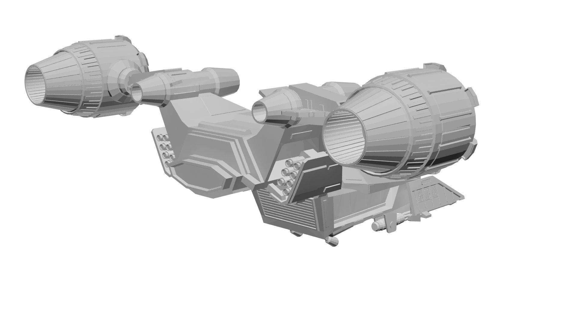 Starfighter concept Low-poly 3D model_2