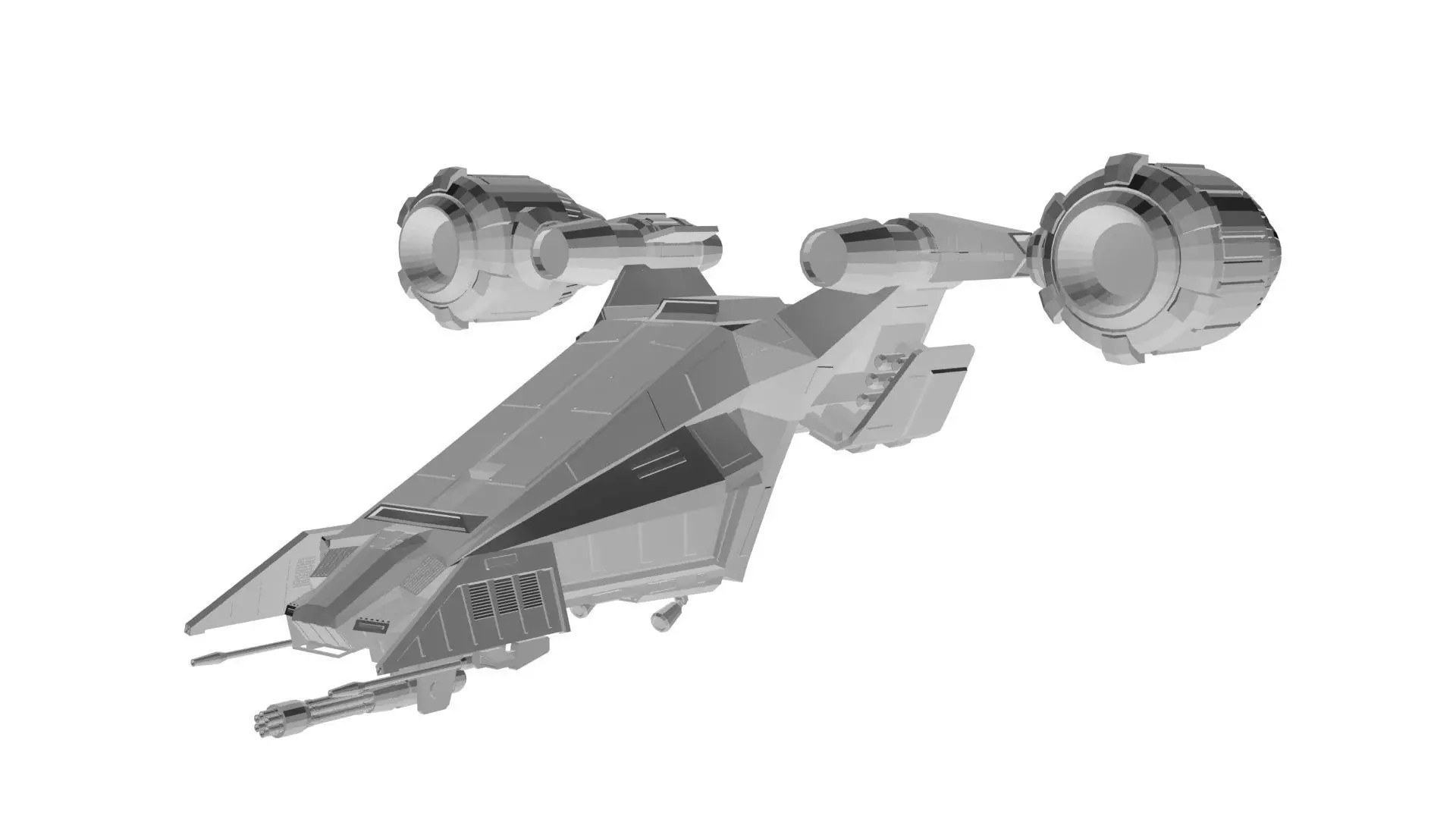 Starfighter concept Low-poly 3D model_0