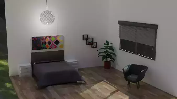 Bedroom with bed and chair