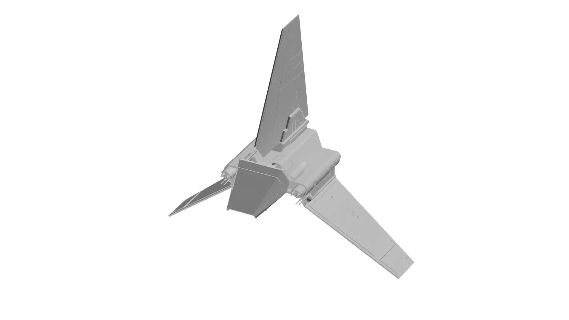 Starfighter concept Low-poly 3D model_0