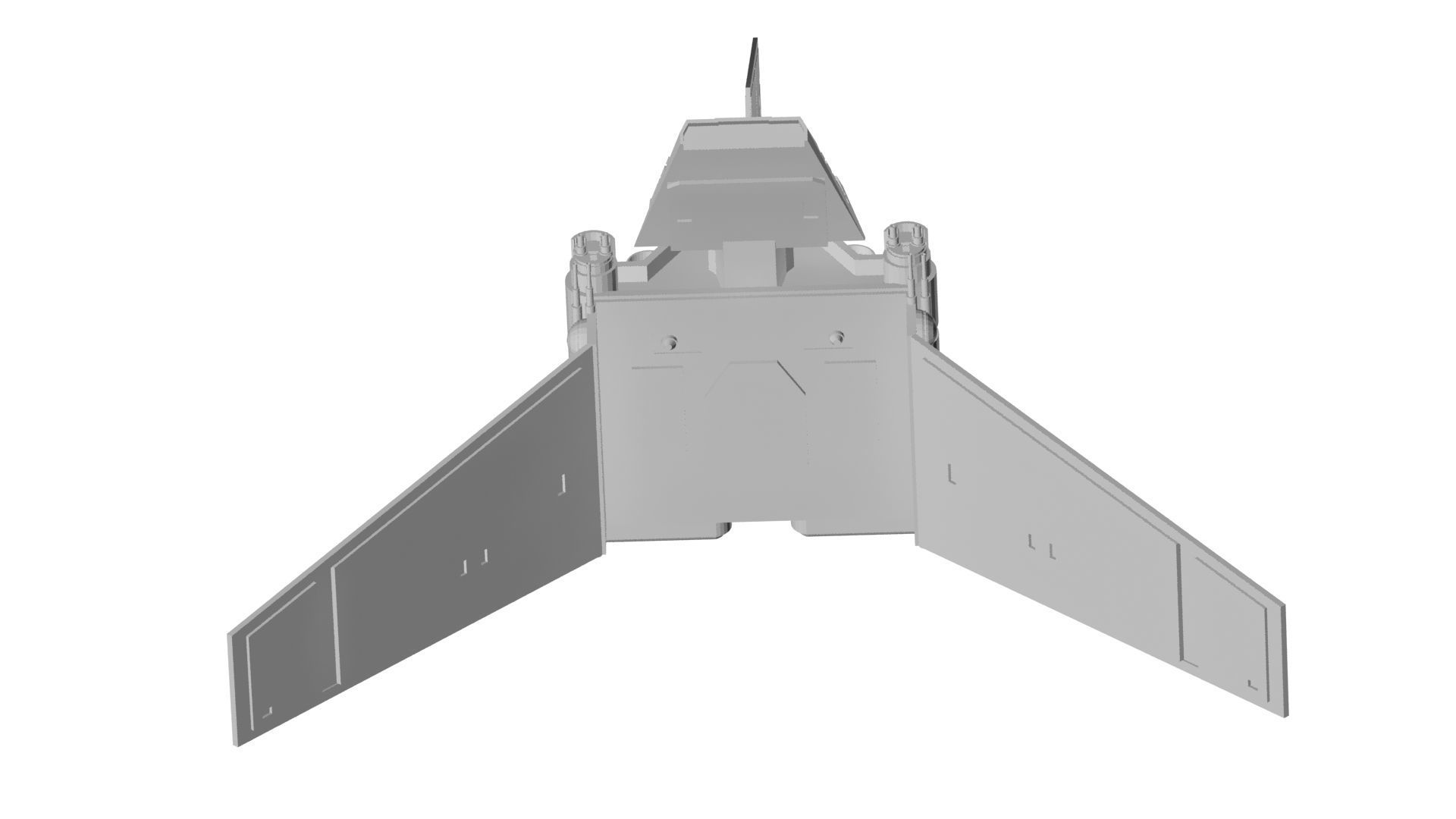 Starfighter concept Low-poly 3D model_3