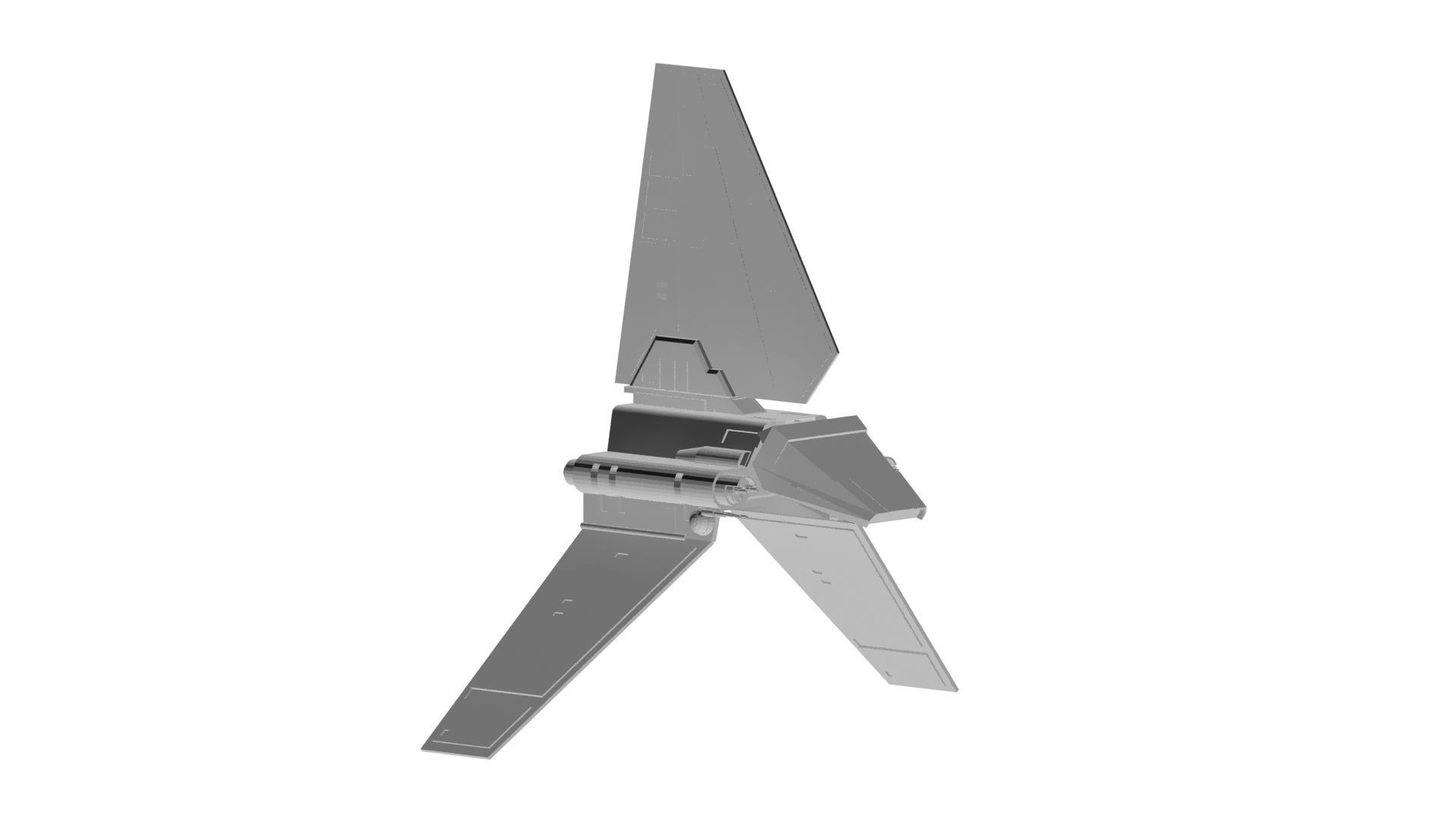 Starfighter concept Low-poly 3D model_4