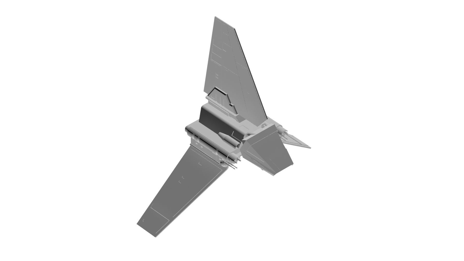 Starfighter concept Low-poly 3D model_1